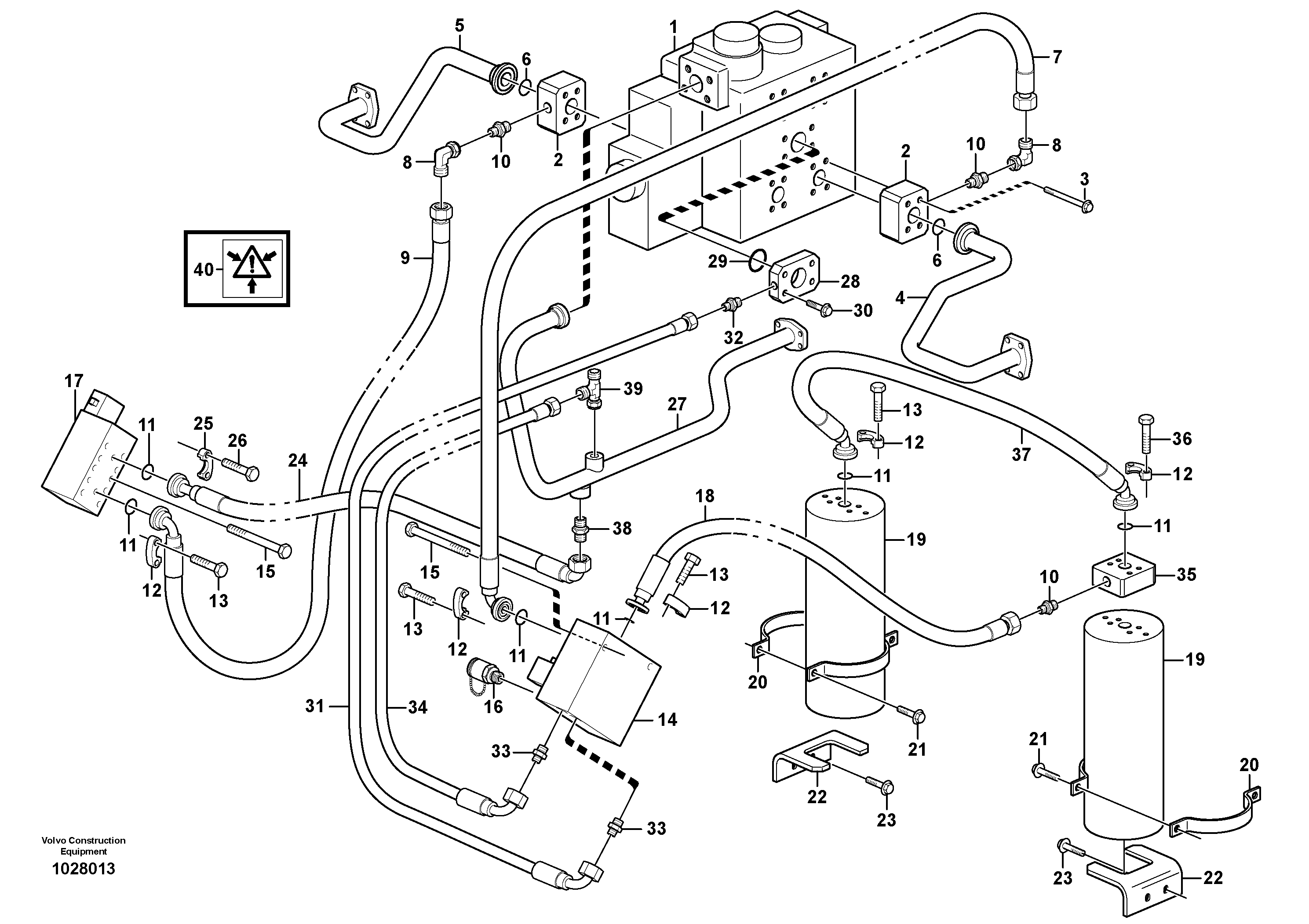 Схема запчастей Volvo L110F - 80743 Boom suspension system L110F