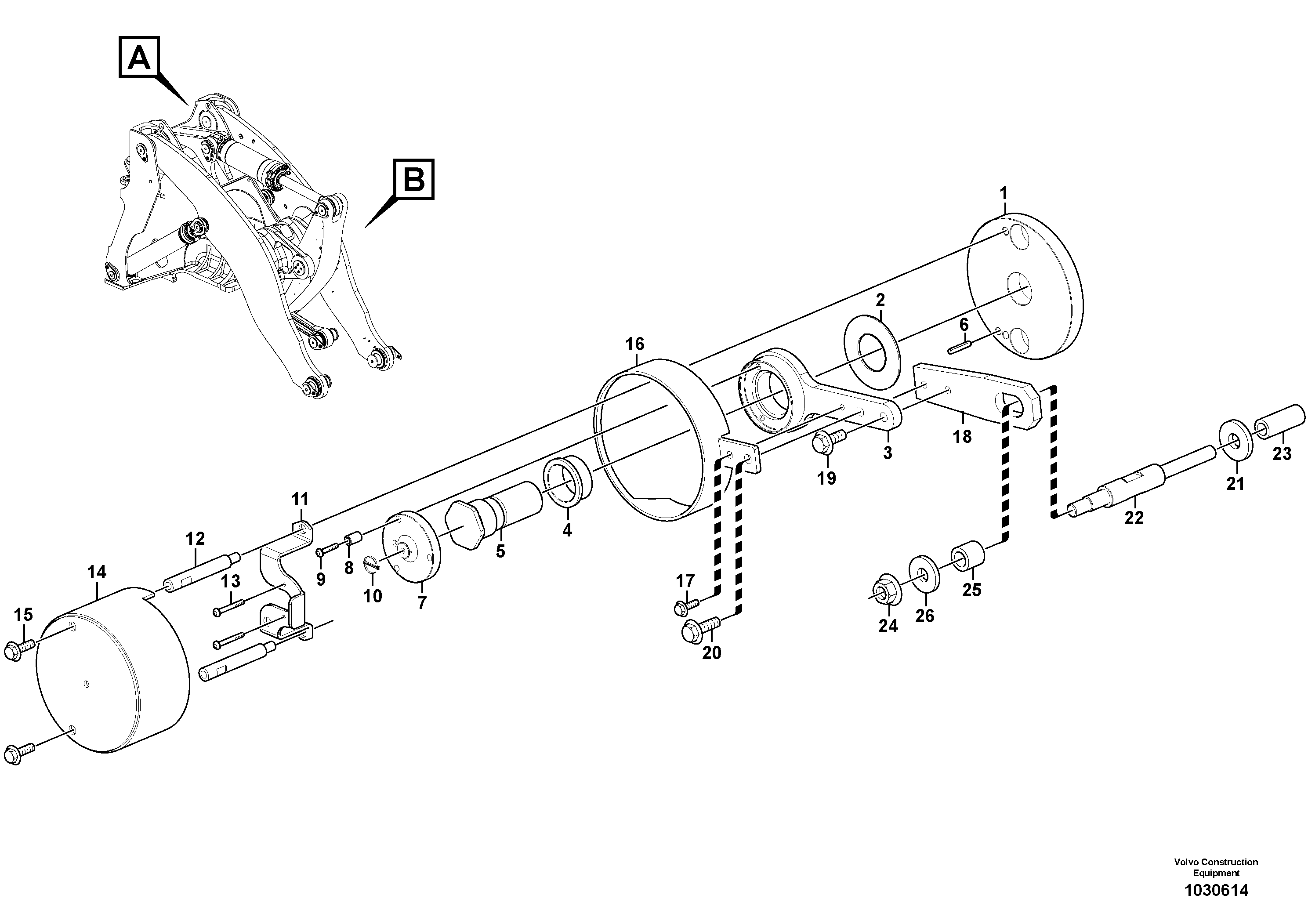 Схема запчастей Volvo L110F - 99483 Bucket positioner and boom kickout L110F