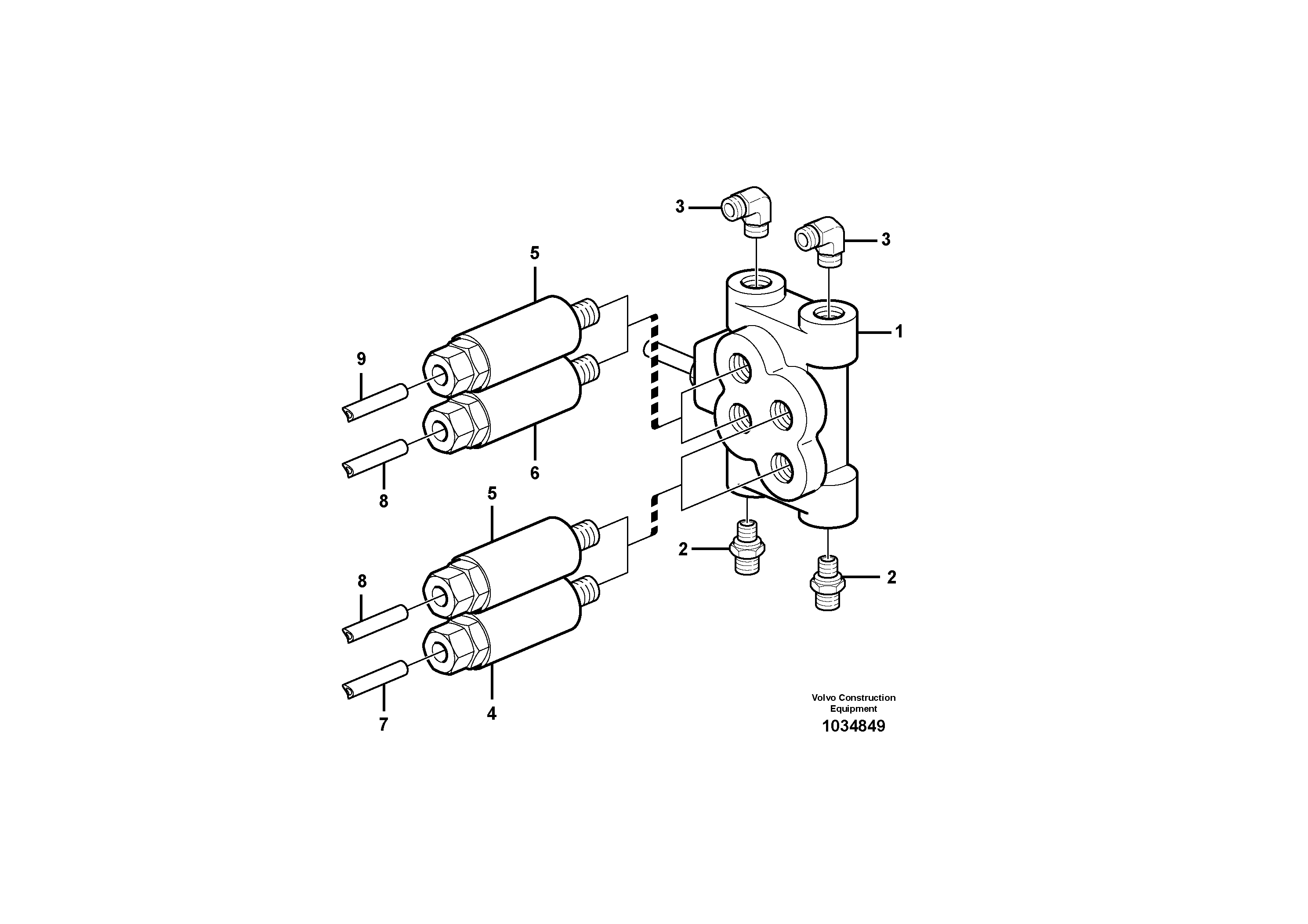 Схема запчастей Volvo L110F - 26405 Distribution block, B1 L110F