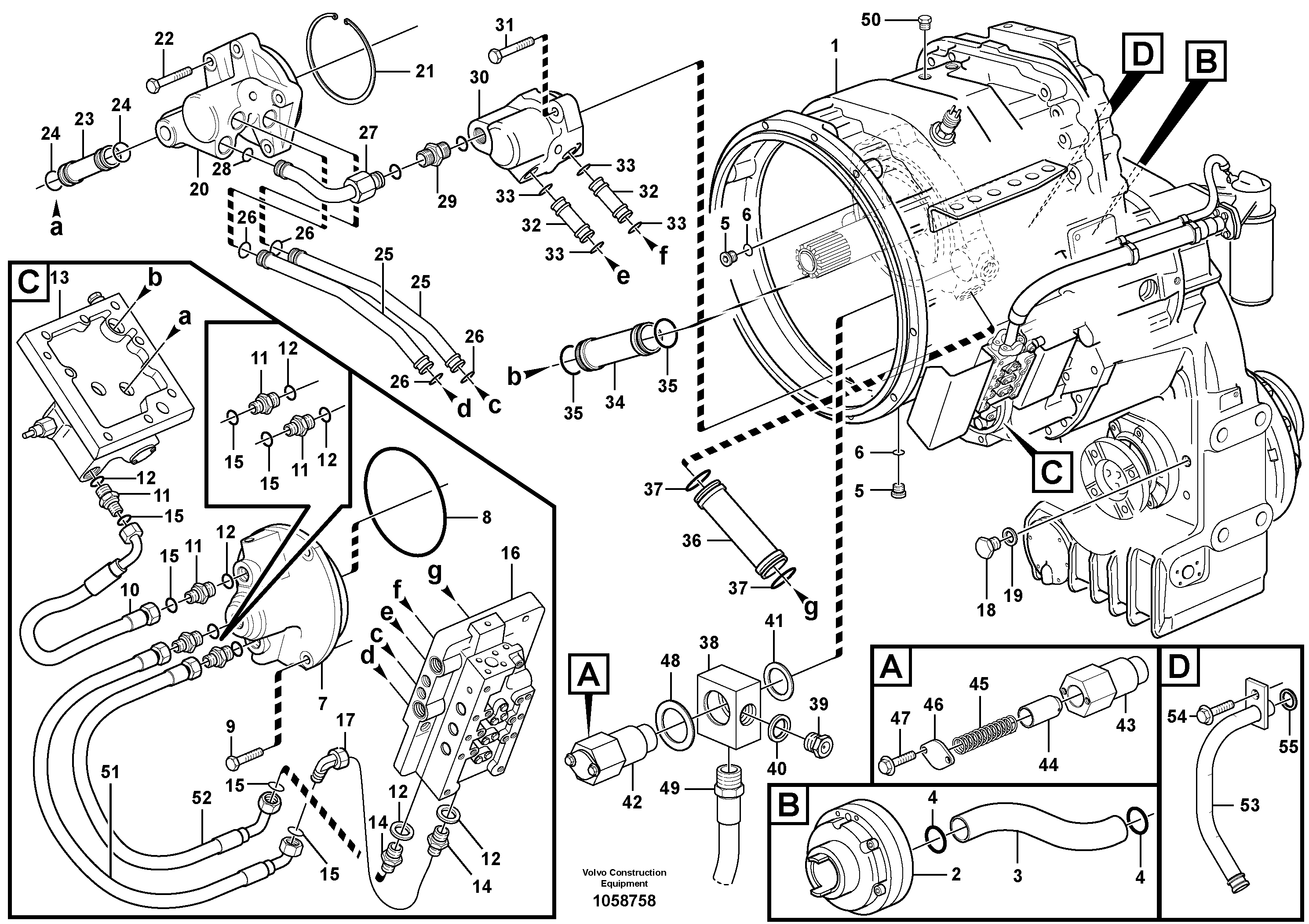 Схема запчастей Volvo L110F - 104302 Oil distributor and tube L110F