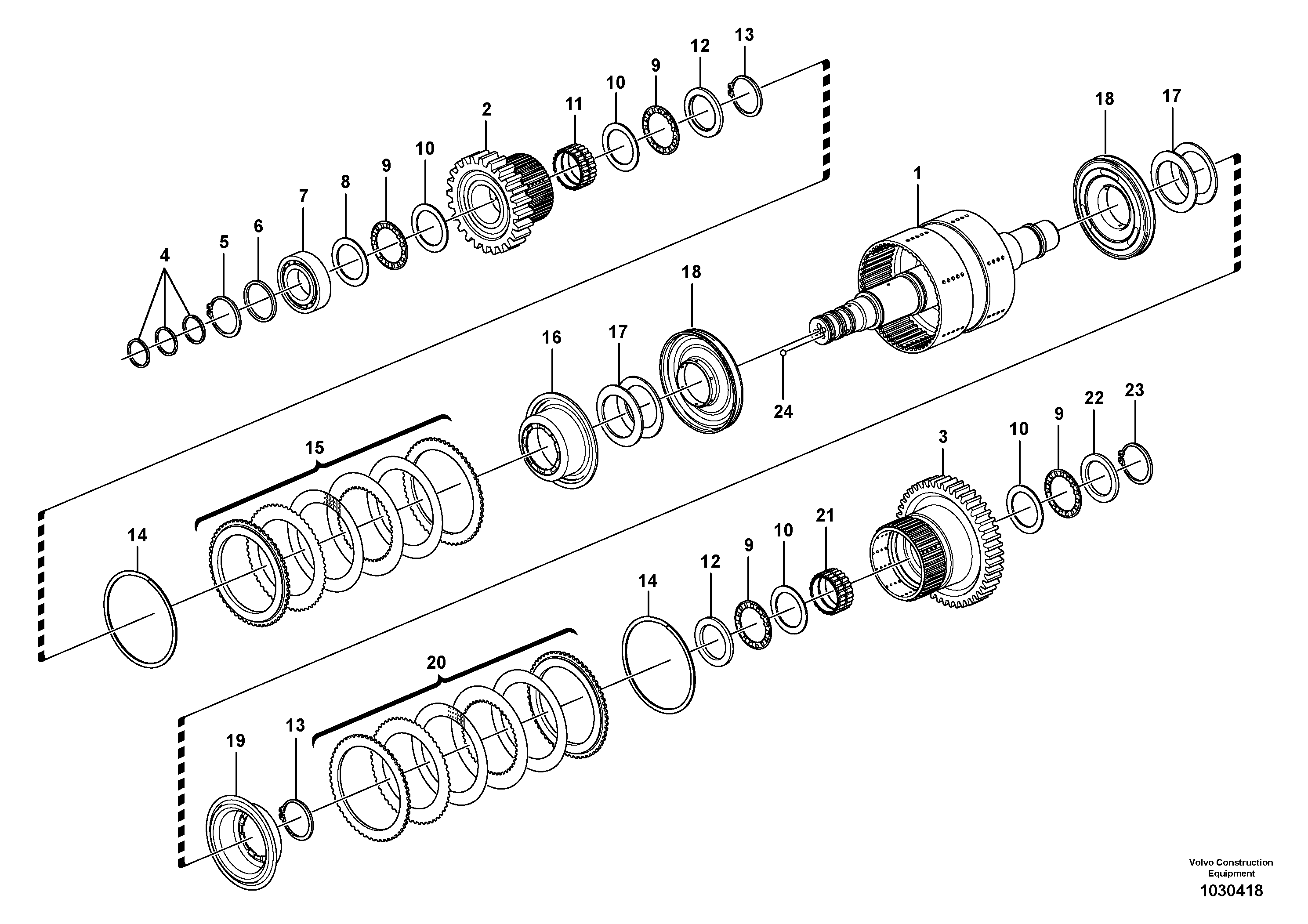 Схема запчастей Volvo L110F - 105589 Hydraulic clutch, 3rd / 4th speed L110F