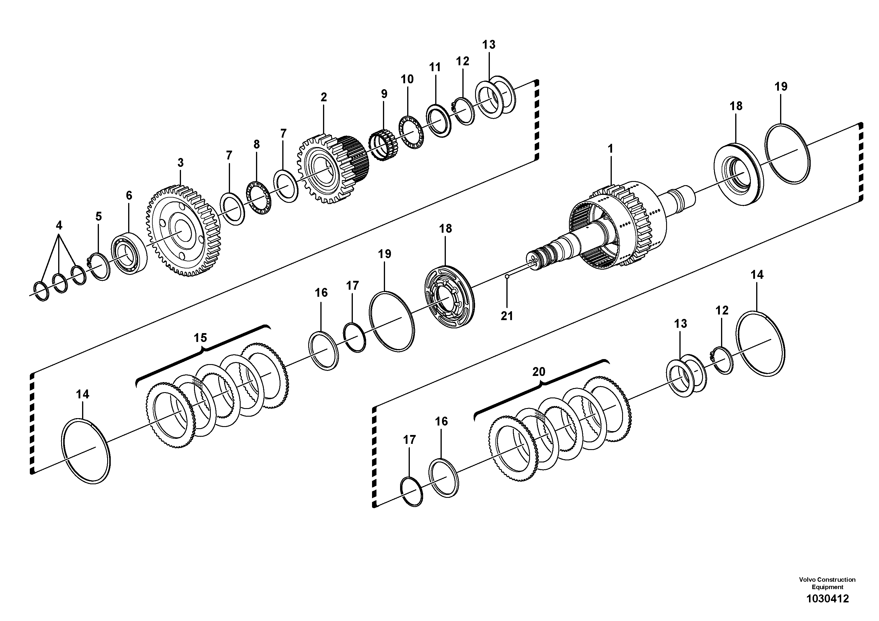 Схема запчастей Volvo L110F - 63463 Hydraulic clutch, reverse / 2nd speed L110F