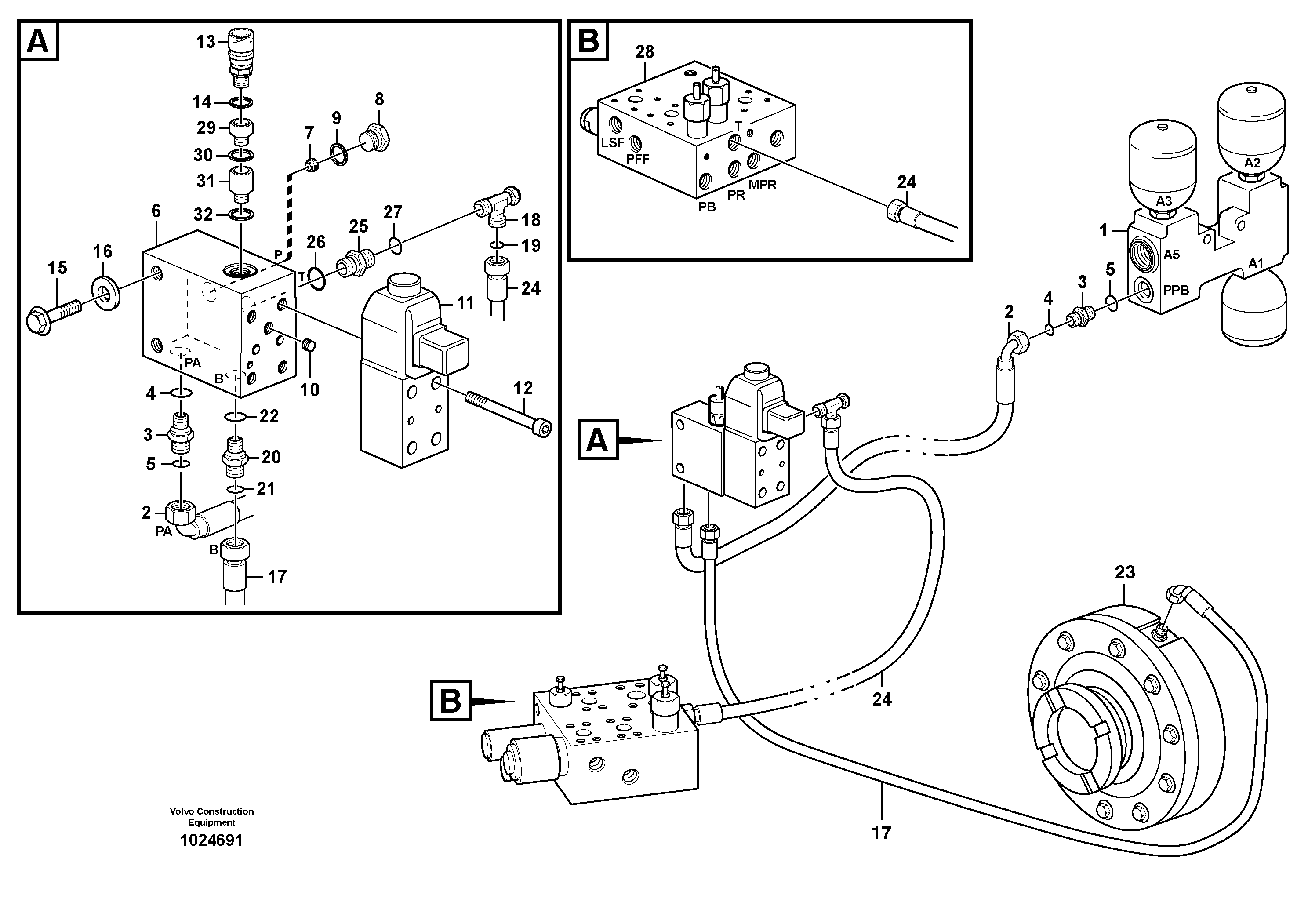 Схема запчастей Volvo L110F - 13358 Система стояночного тормоза L110F