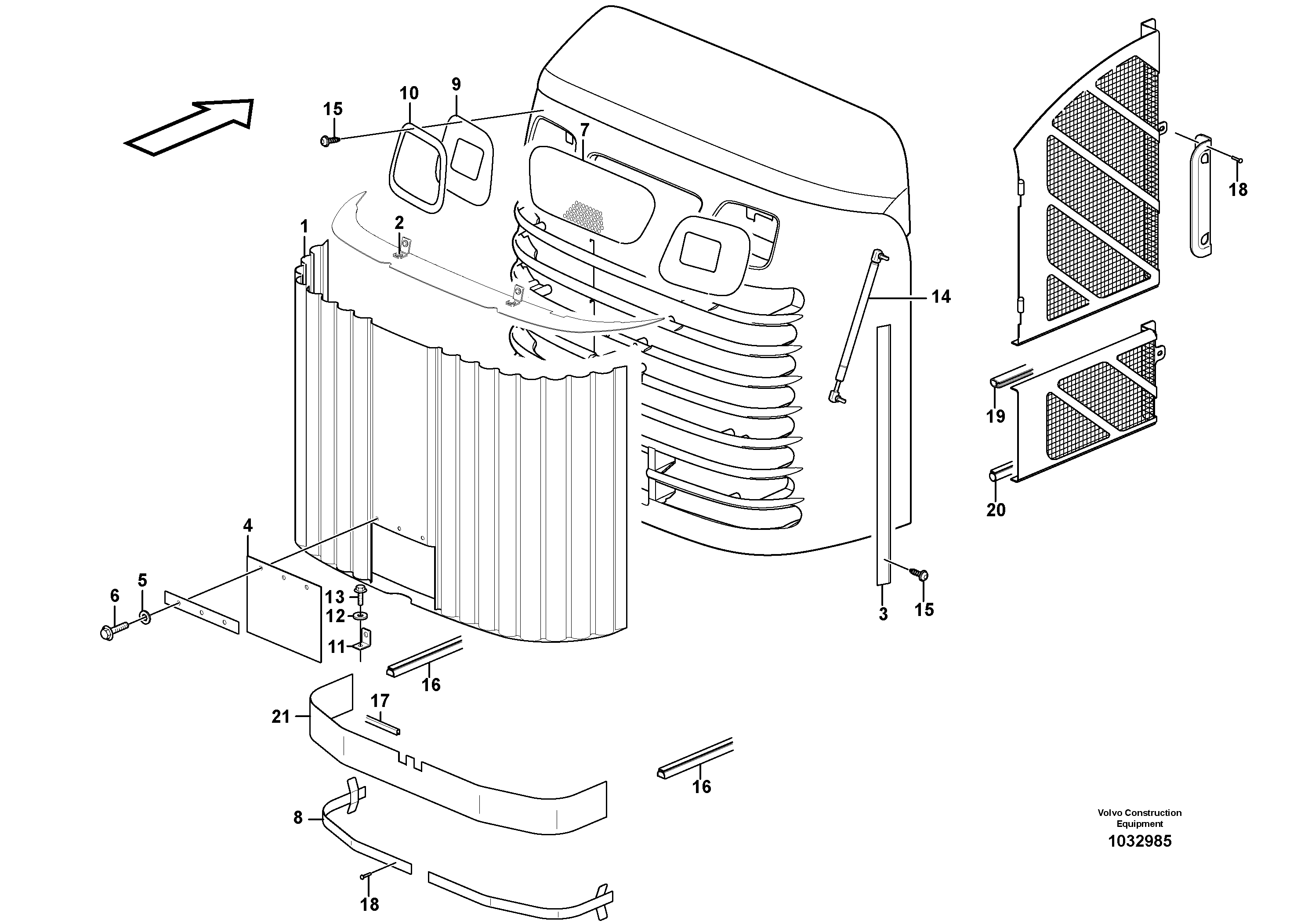 Схема запчастей Volvo L110F - 68827 Protecting plates L110F