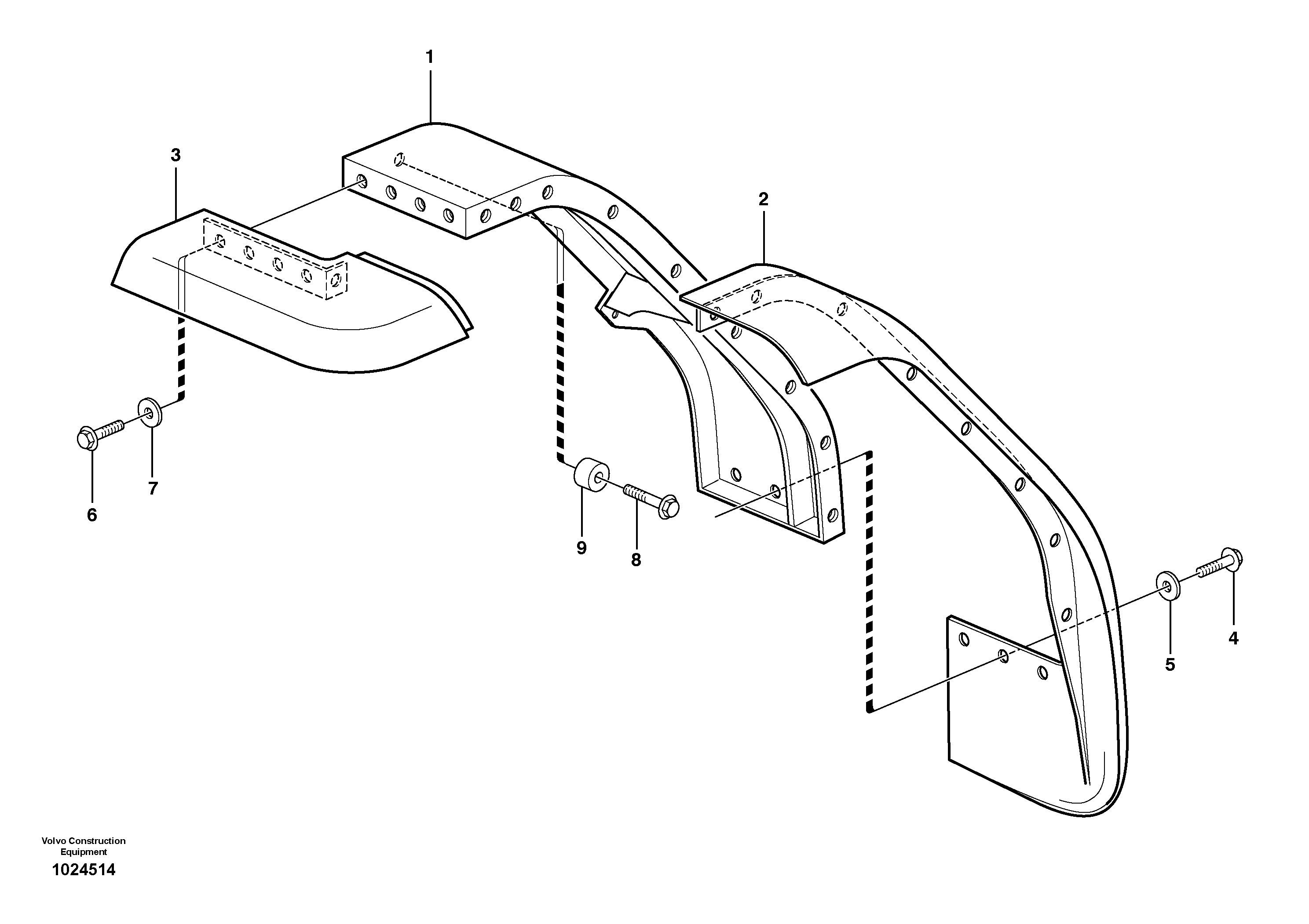 Схема запчастей Volvo L110F - 14007 Fender, front L110F