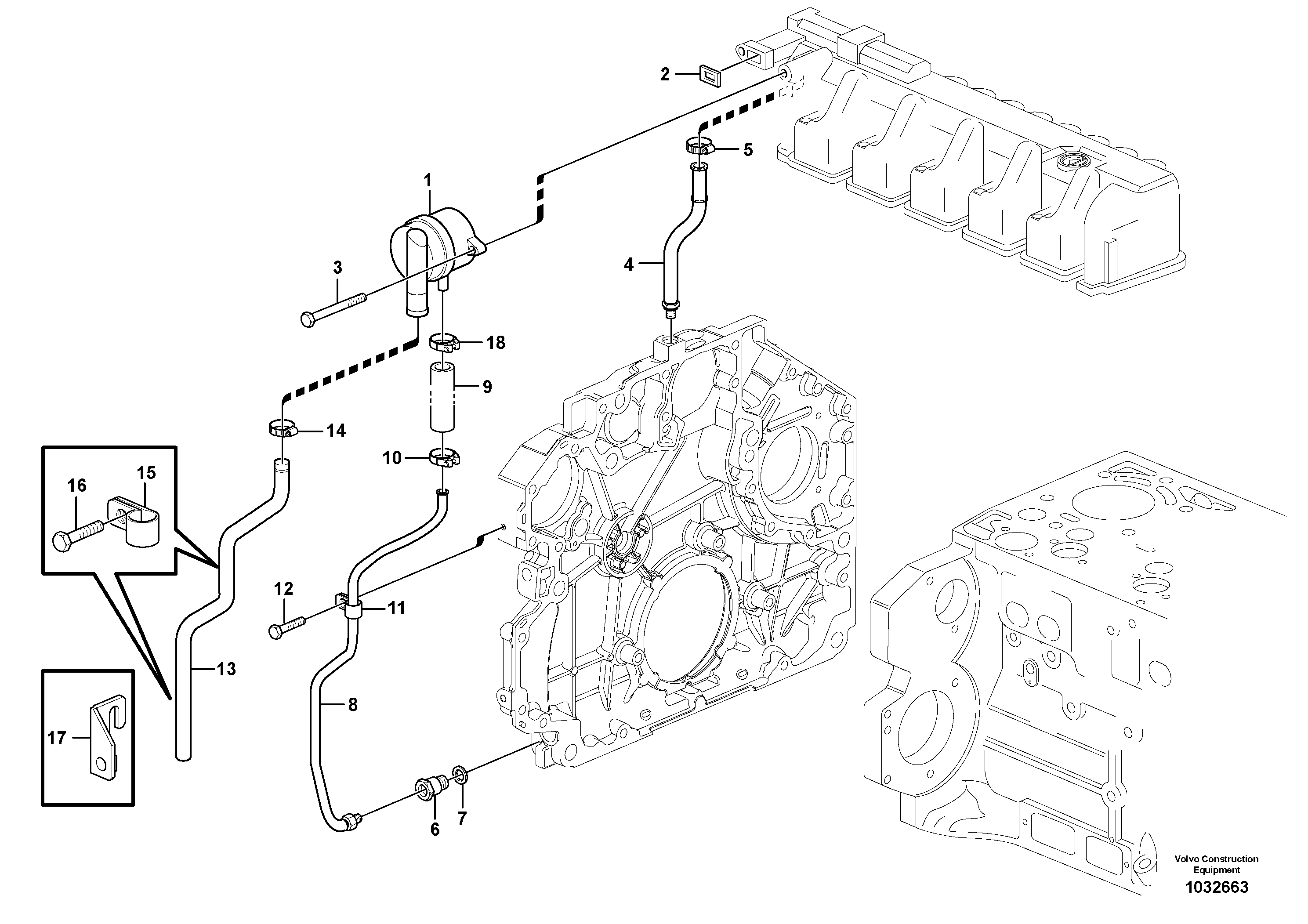 Схема запчастей Volvo L110F - 7316 Crankcase ventilation L110F