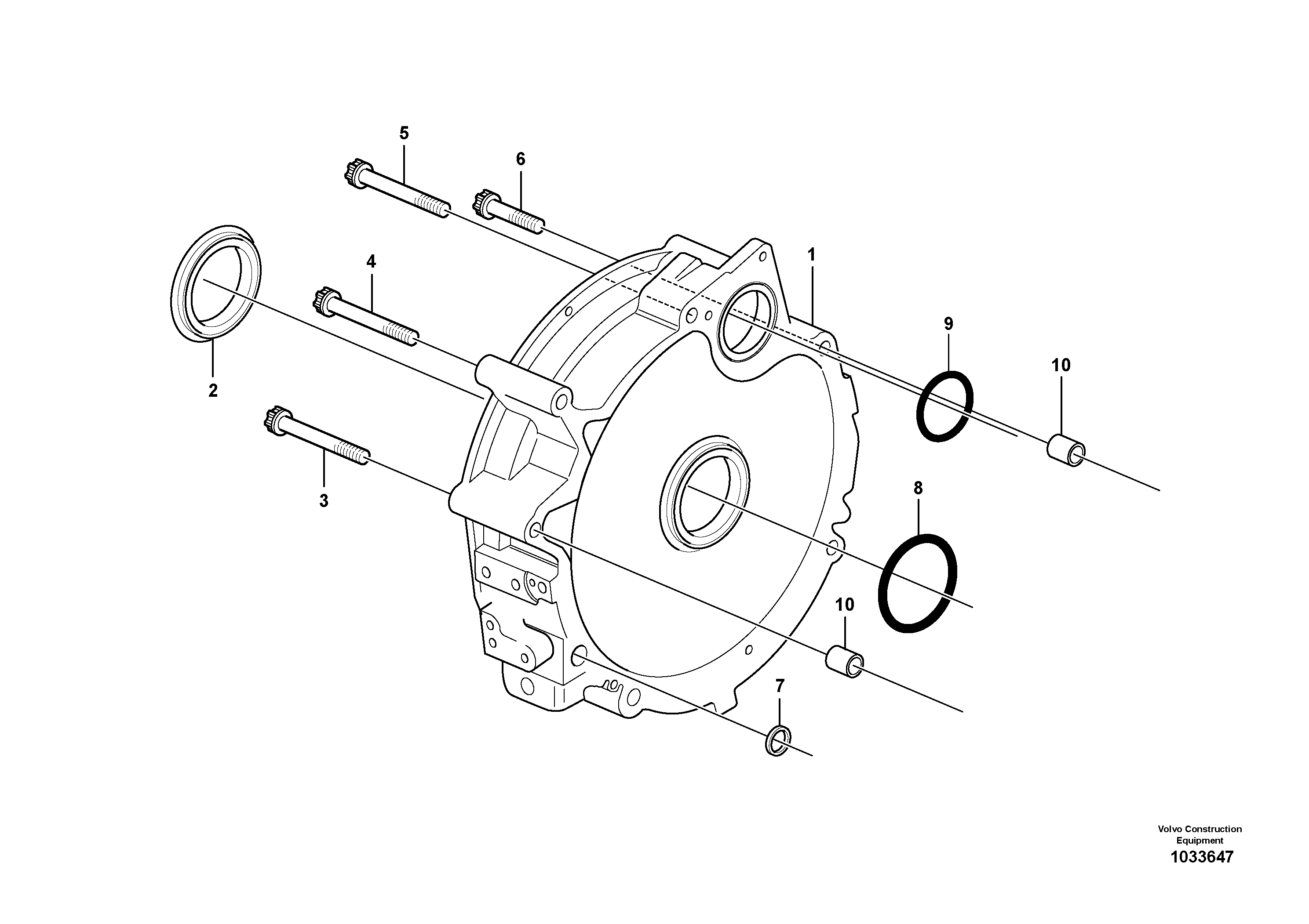 Схема запчастей Volvo L110F - 100778 Картер маховика L110F