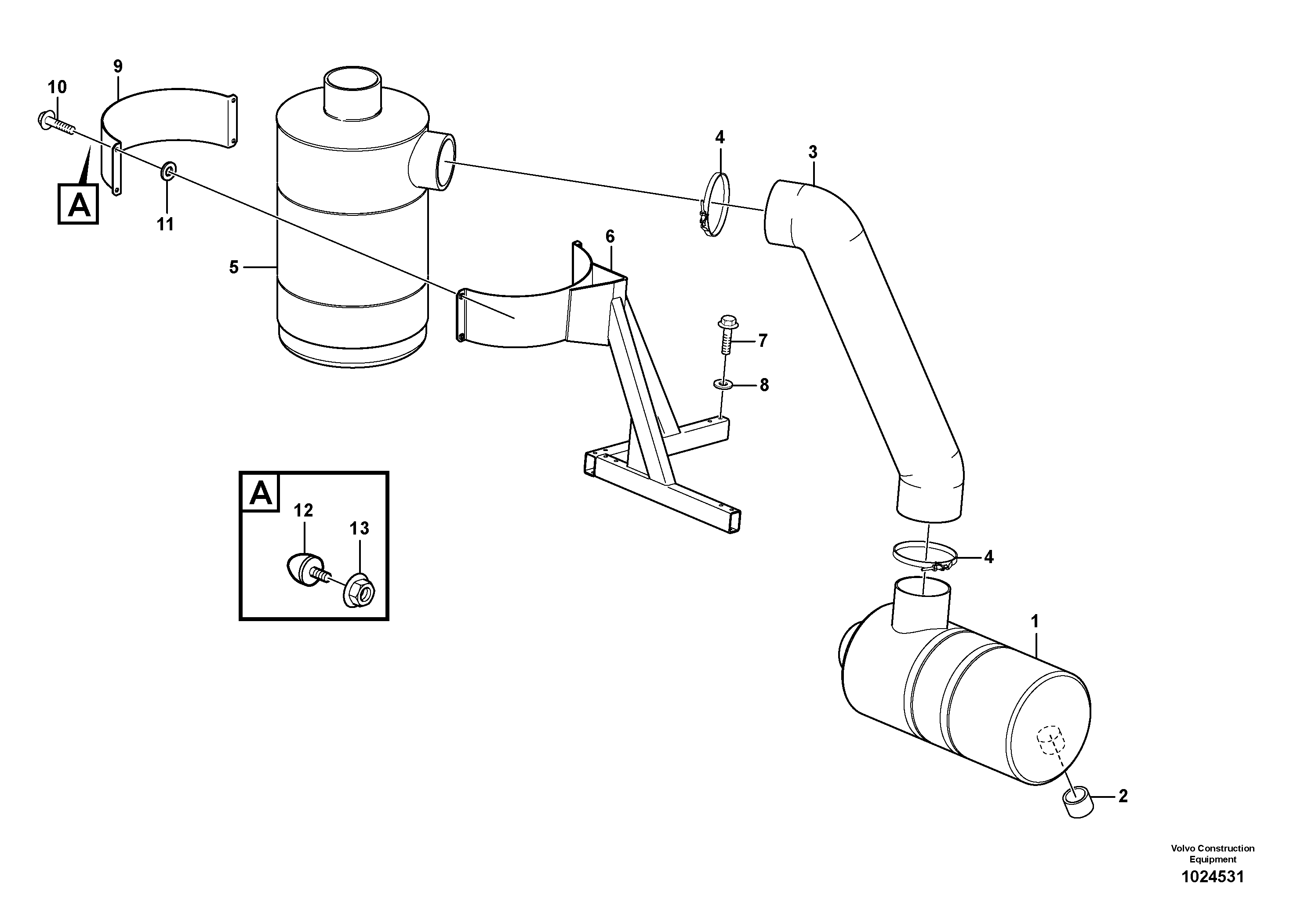 Схема запчастей Volvo L110F - 88998 Oil bath air cleaner L110F