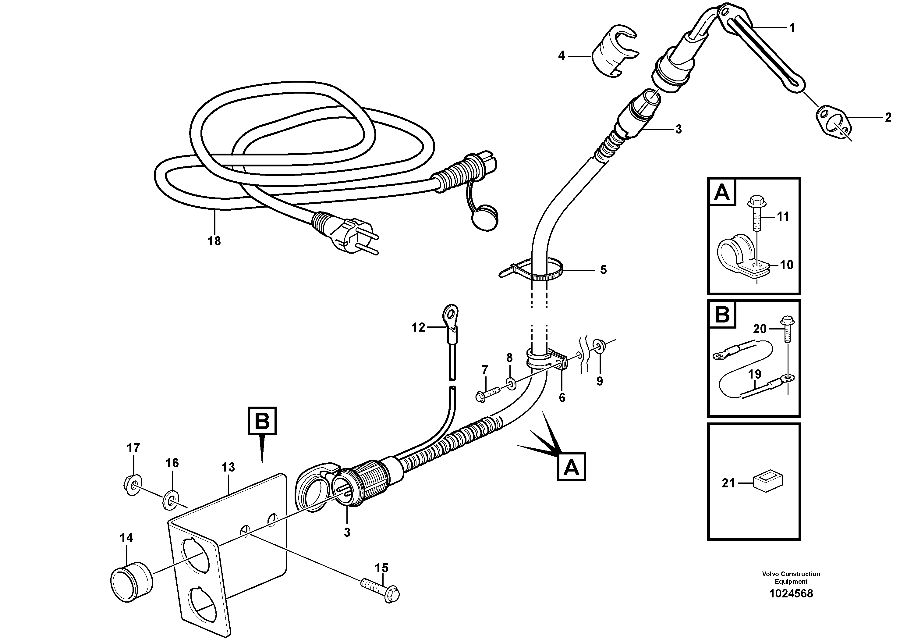 Схема запчастей Volvo L110F - 8763 Engine heater L110F