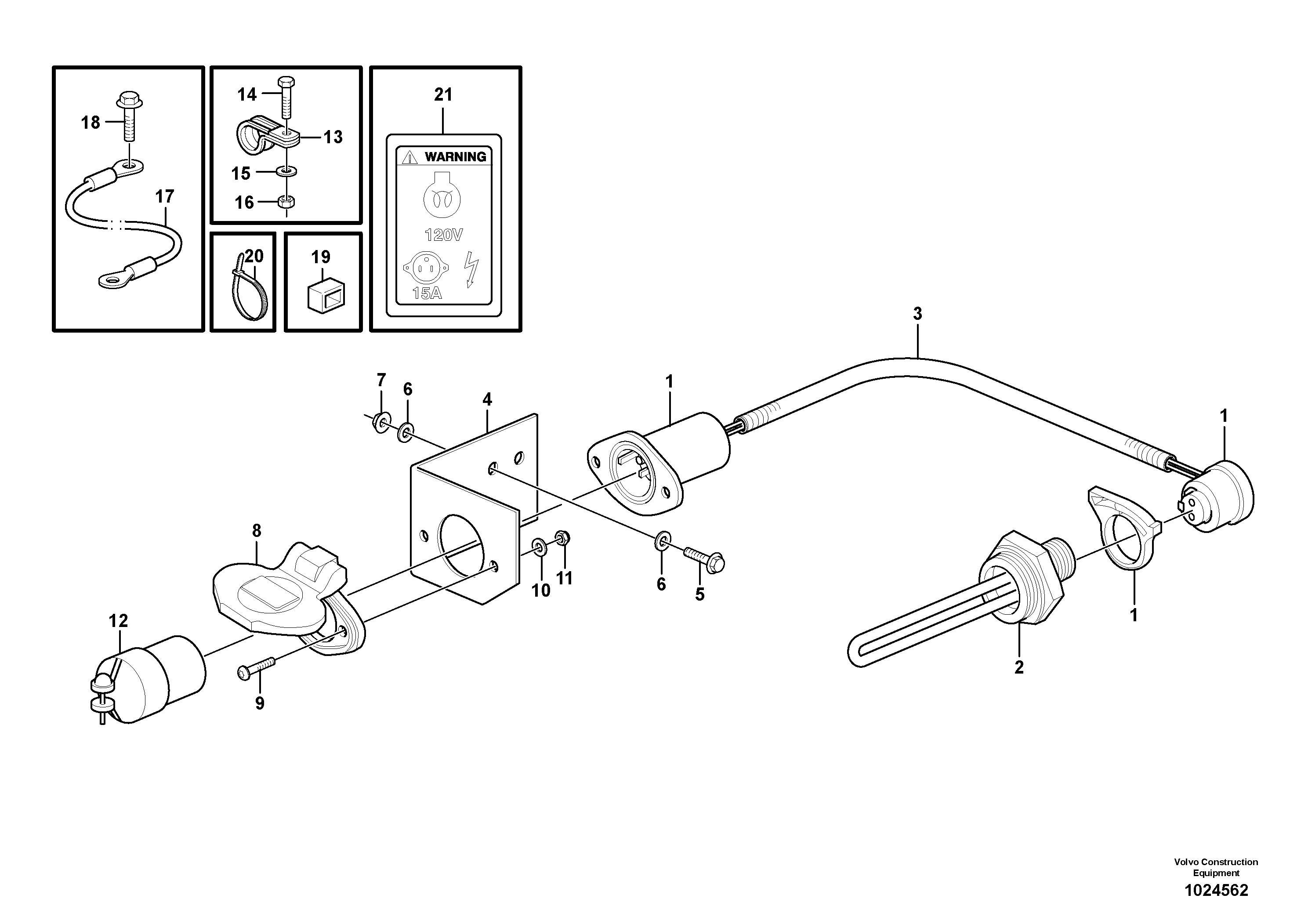 Схема запчастей Volvo L110F - 9155 Engine heater L110F