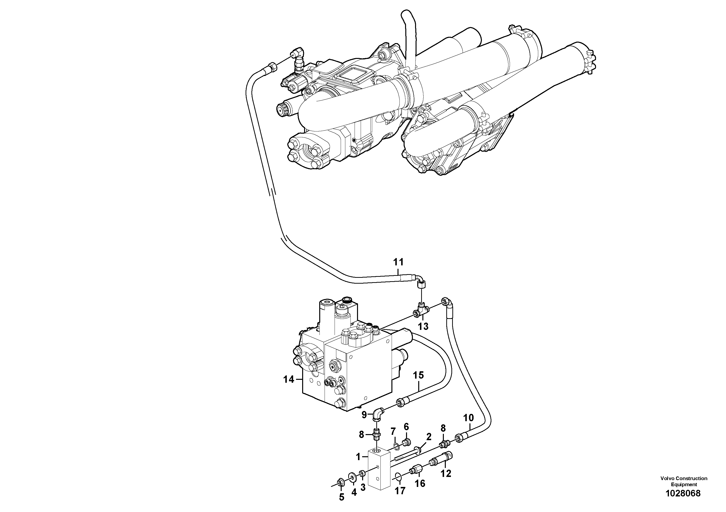 Схема запчастей Volvo L110F - 33623 Hydraulic system: valve block - connection block L110F