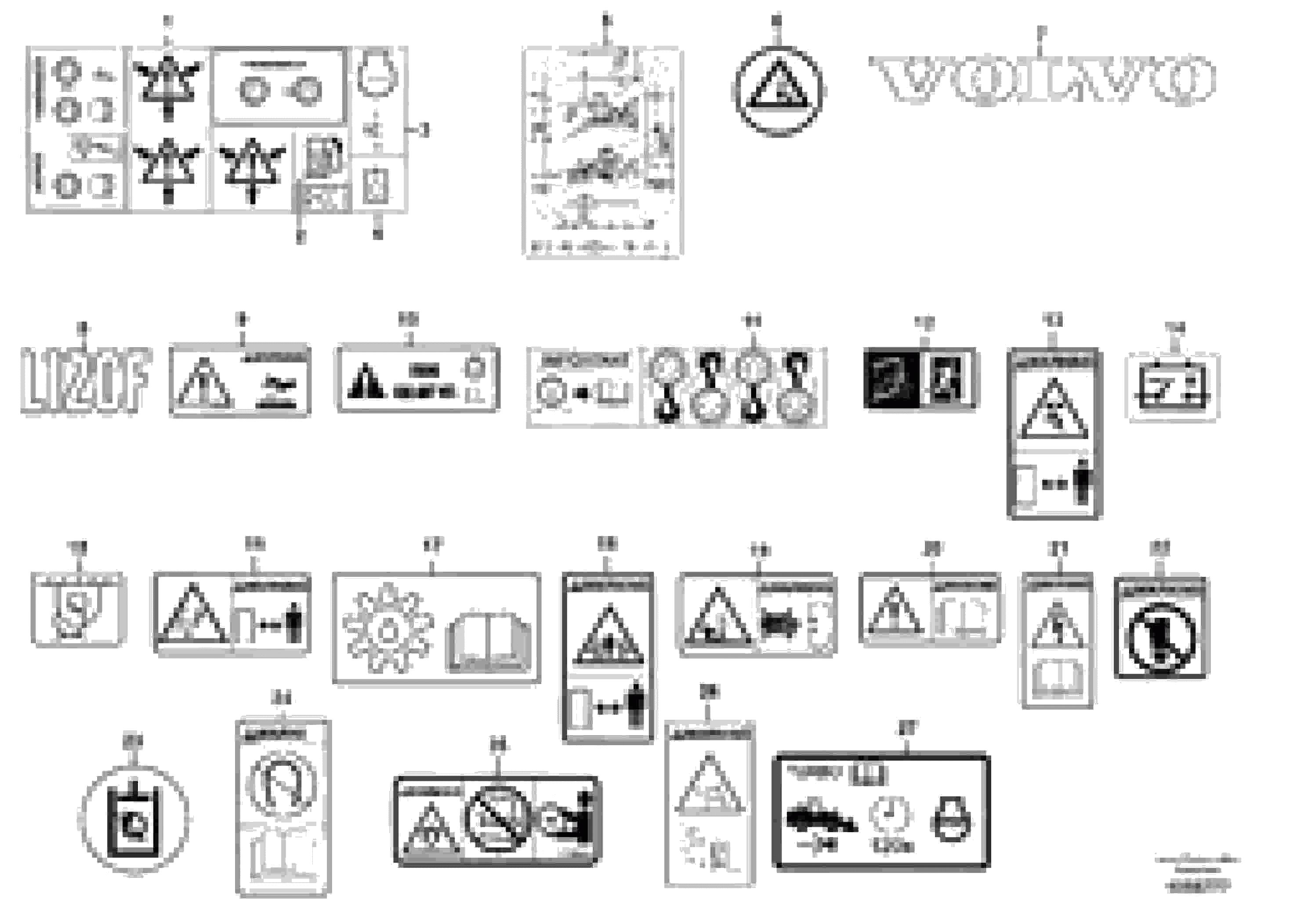 Схема запчастей Volvo L120F - 71417 Illustrations of sign plates and decals L120F