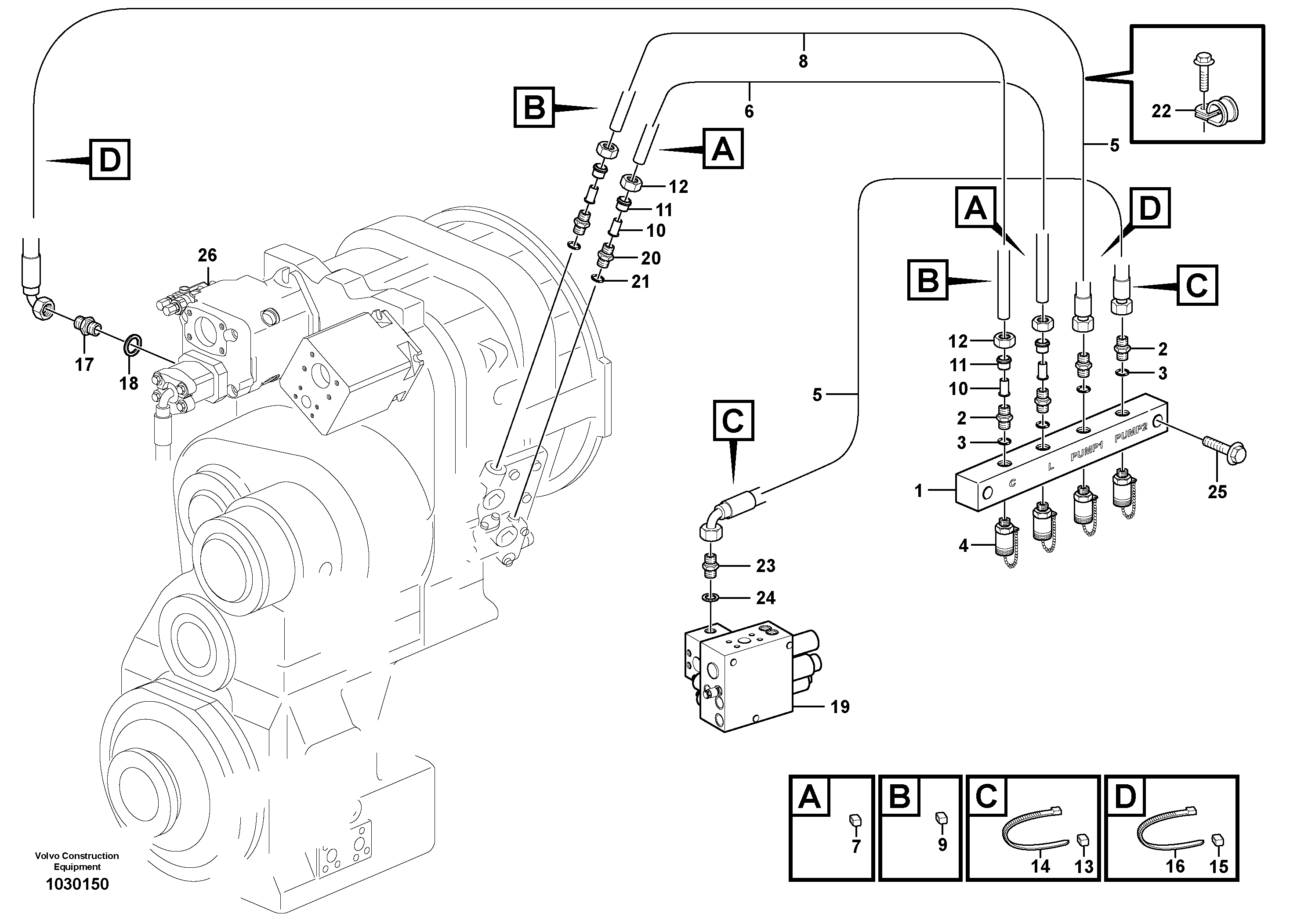Схема запчастей Volvo L120F - 70801 Testing block L120F