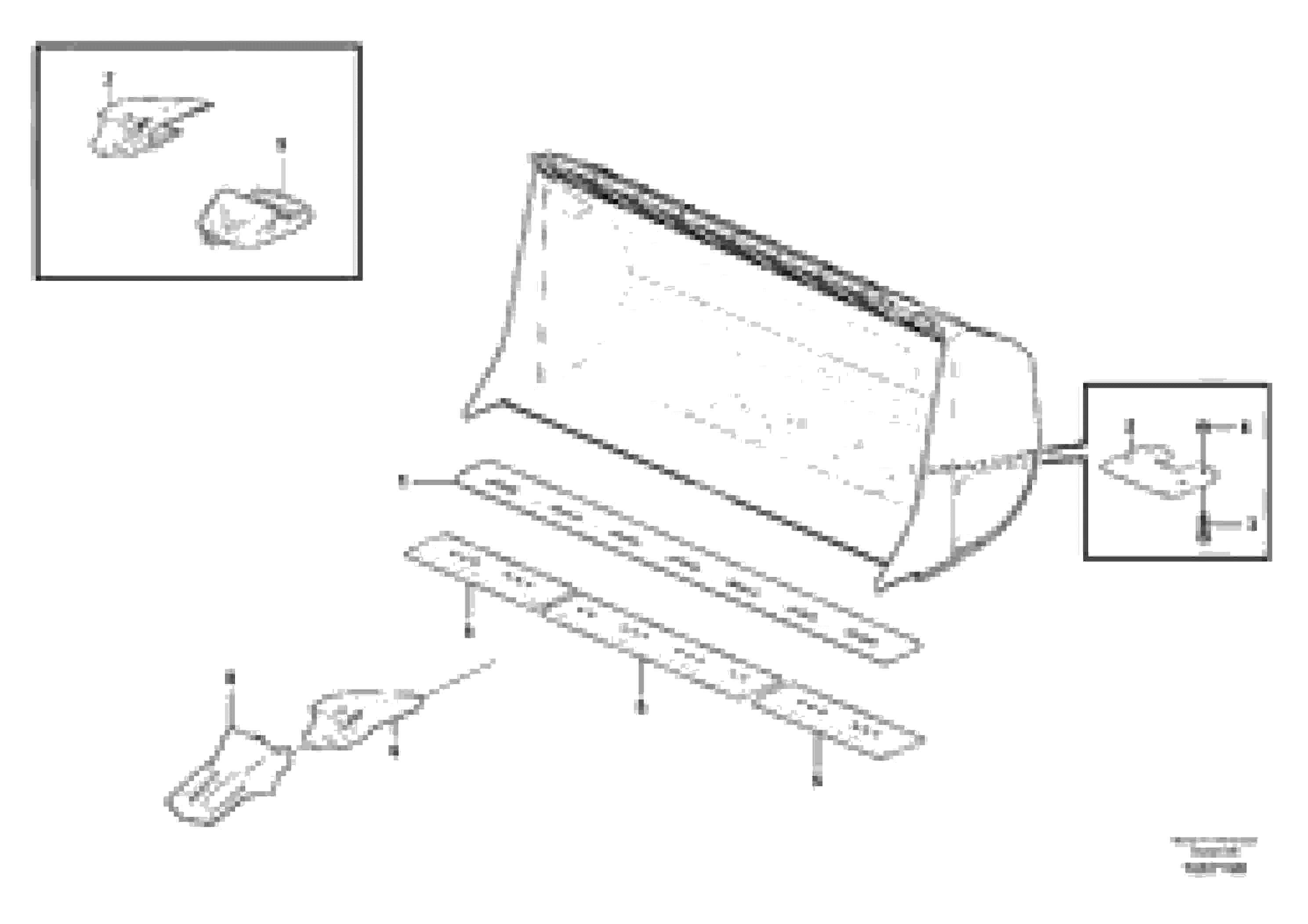 Схема запчастей Volvo L120F - 104540 Bucket, straight lip, alt. edge savers or teeth ATTACHMENTS ATTACHMENTS WHEEL LOADERS GEN. F