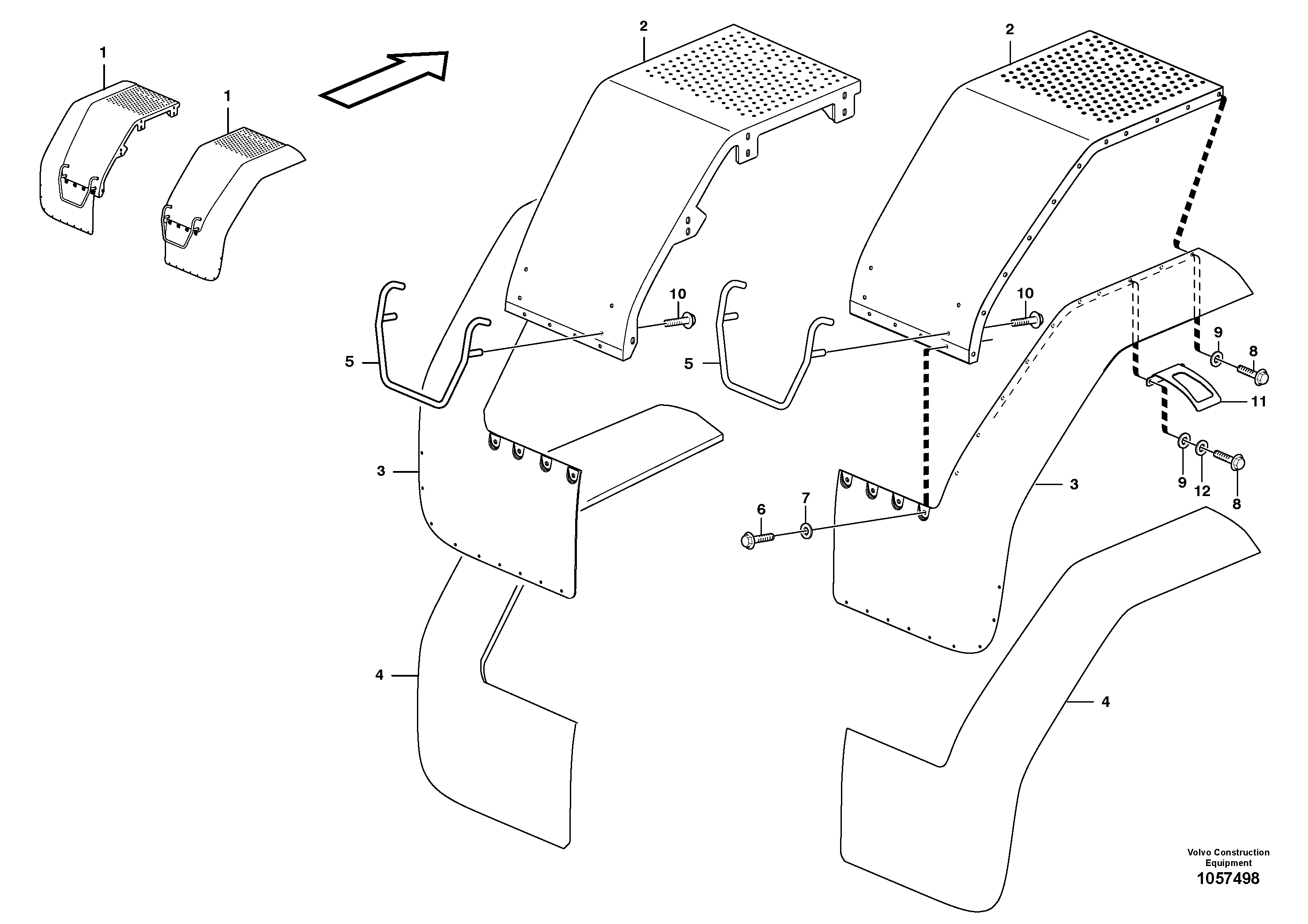 Схема запчастей Volvo L120F - 83020 Fender, rear L120F