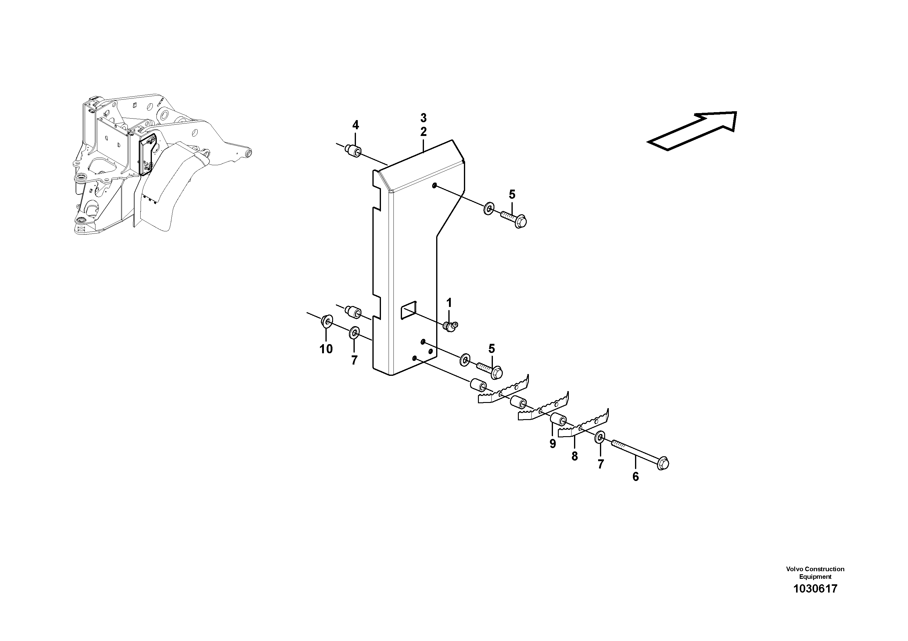 Схема запчастей Volvo L120F - 16098 Foot step L120F