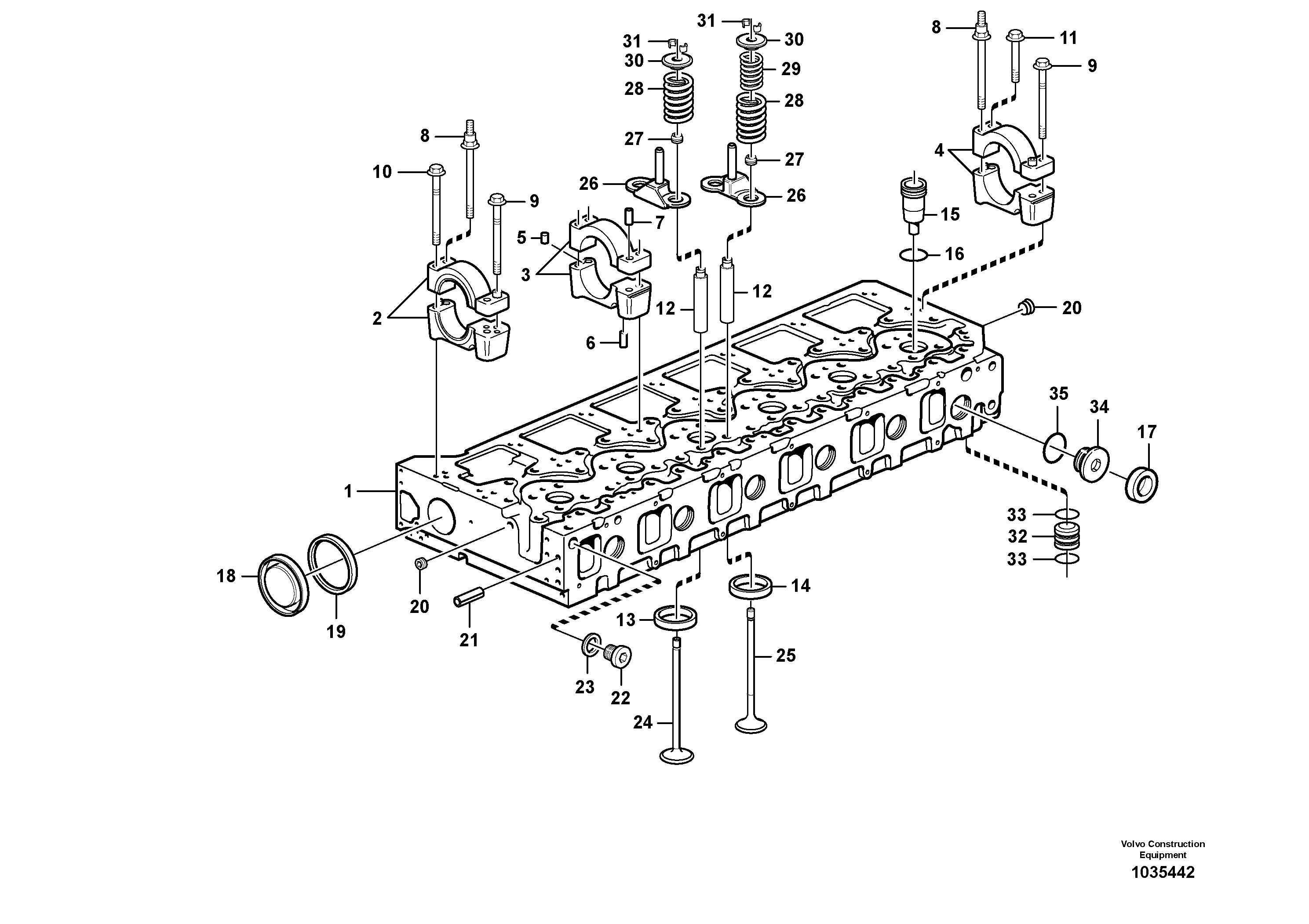 Схема запчастей Volvo L150F - 13567 Головка блока цилиндров L150F