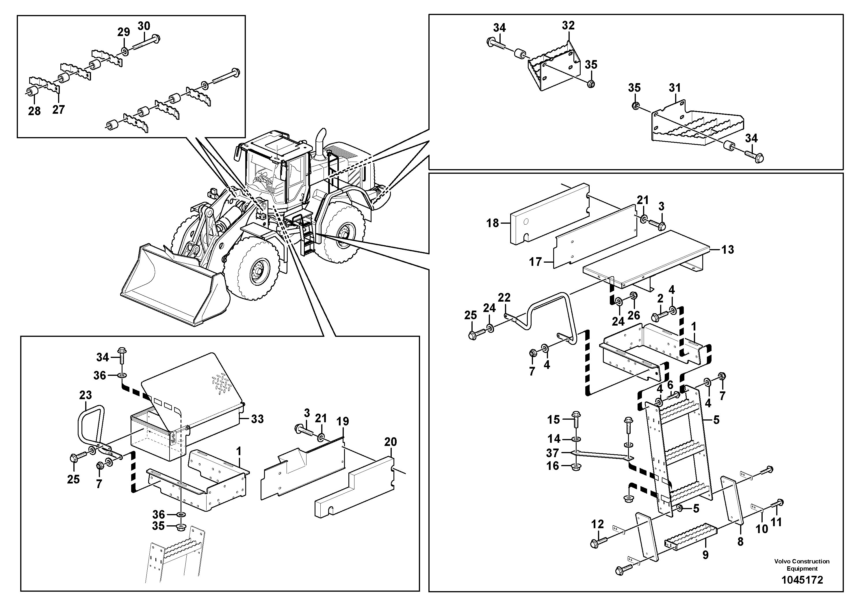 Схема запчастей Volvo L150F - 29647 Foot step L150F