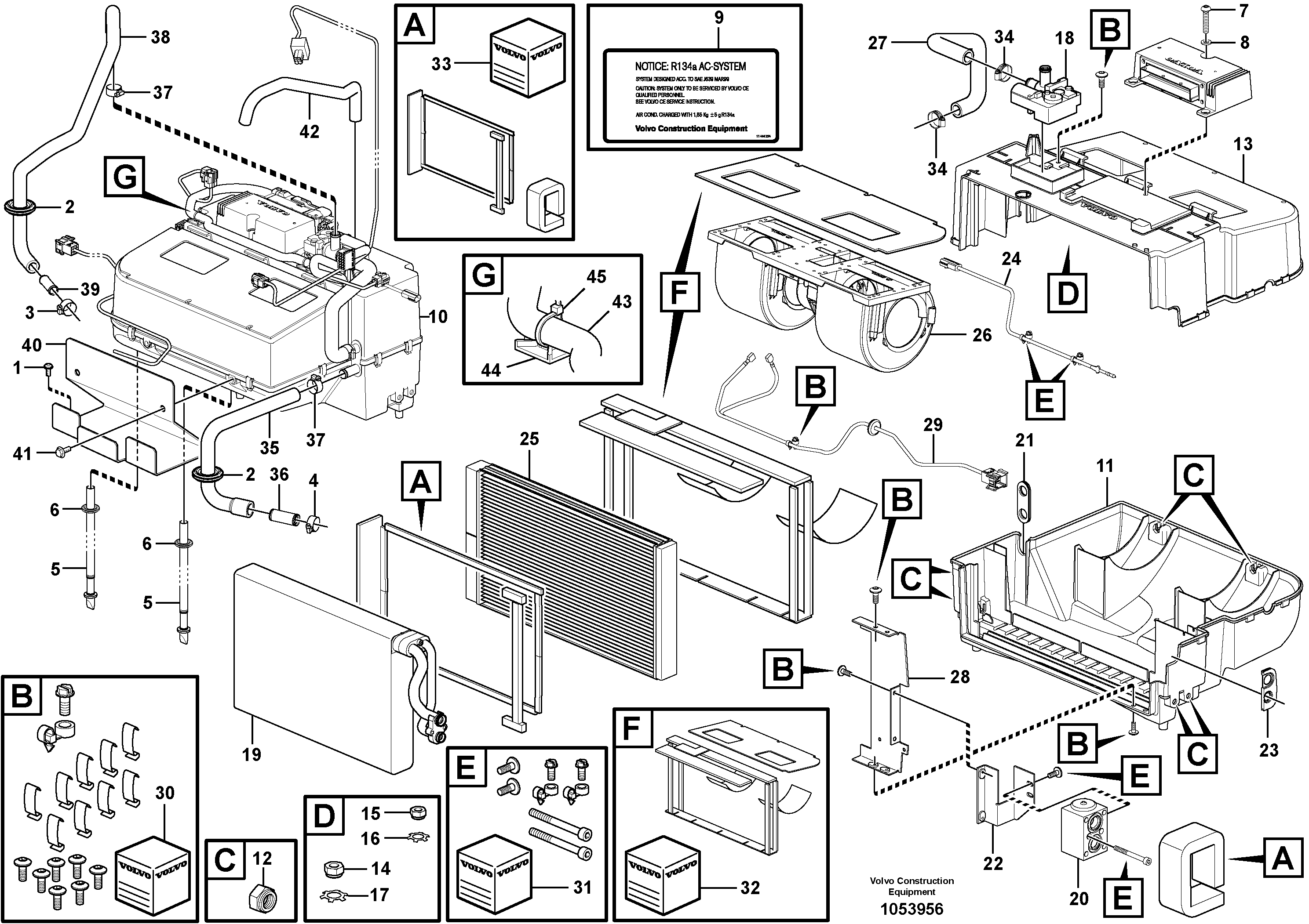 Схема запчастей Volvo L150F - 95018 Fresh air inlet, air filter and fan housing L150F