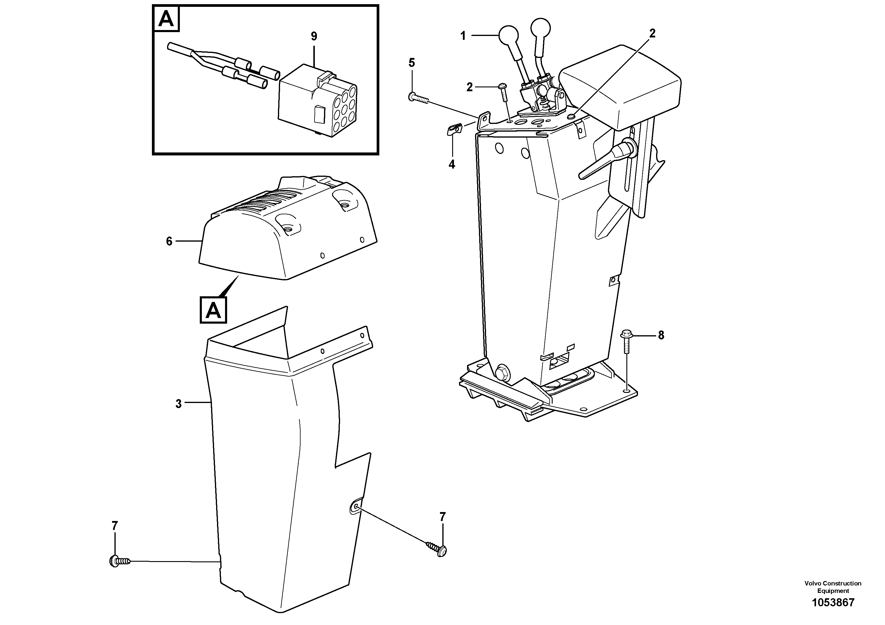 Схема запчастей Volvo L150F - 61666 Cover for servo valves L150F