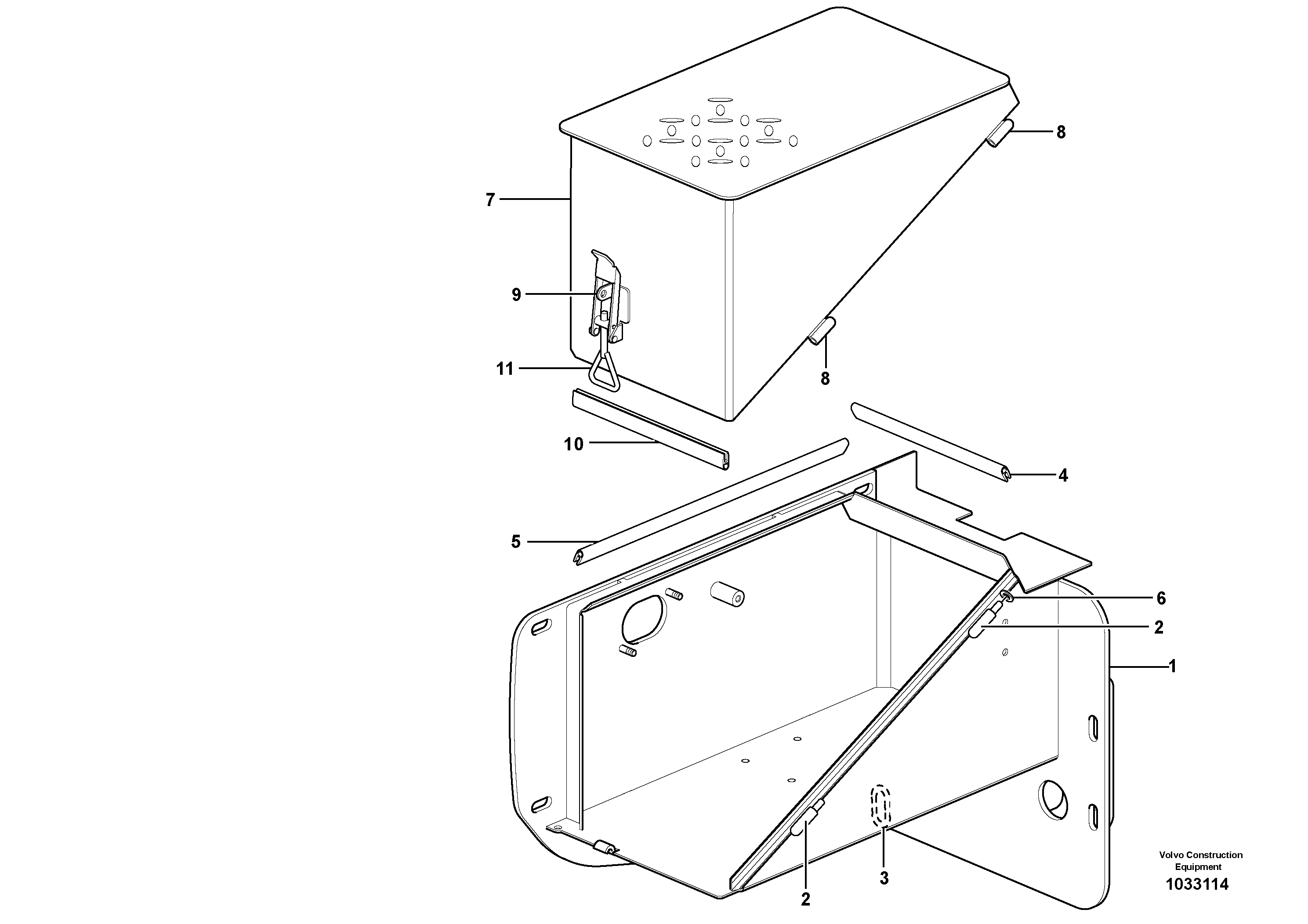 Схема запчастей Volvo L150F - 36303 Battery box L150F