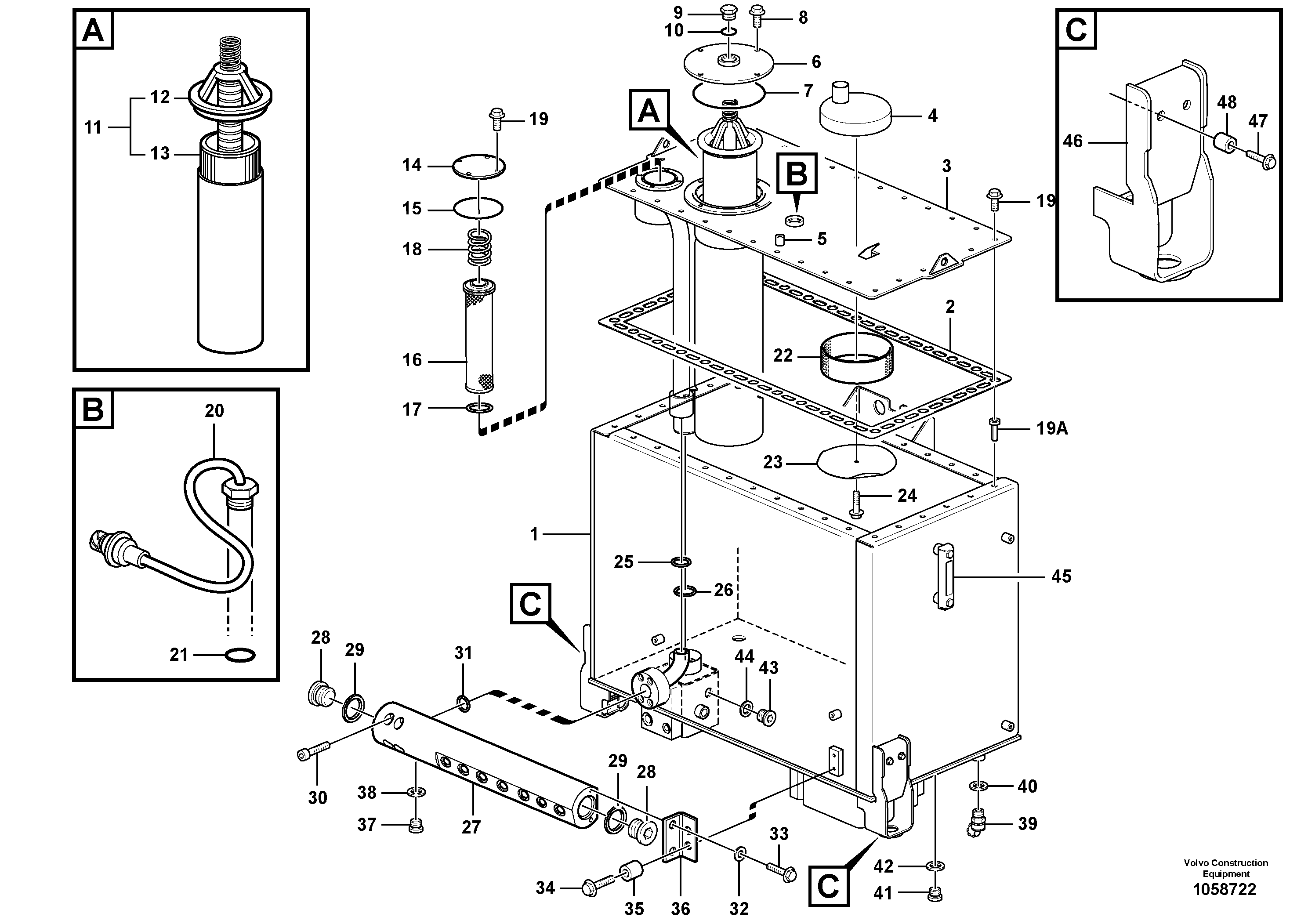 Схема запчастей Volvo L150F - 101957 Гидробак L150F