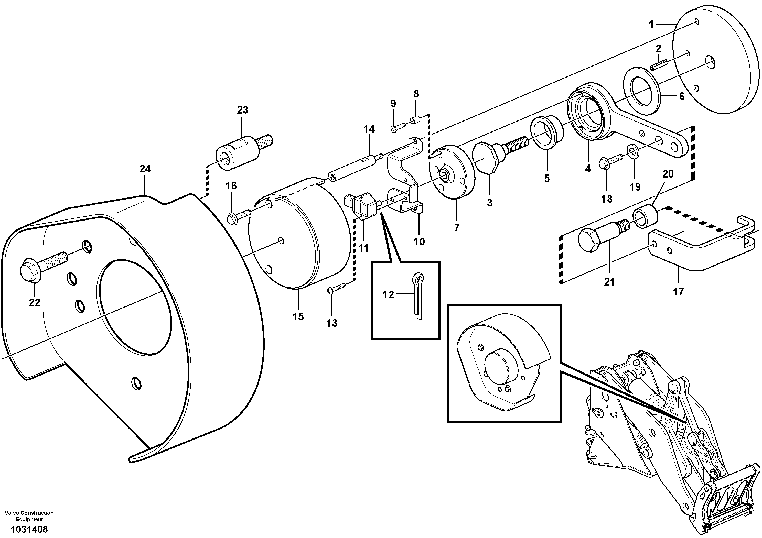 Схема запчастей Volvo L150F - 76469 Angle sensor, tilt L150F