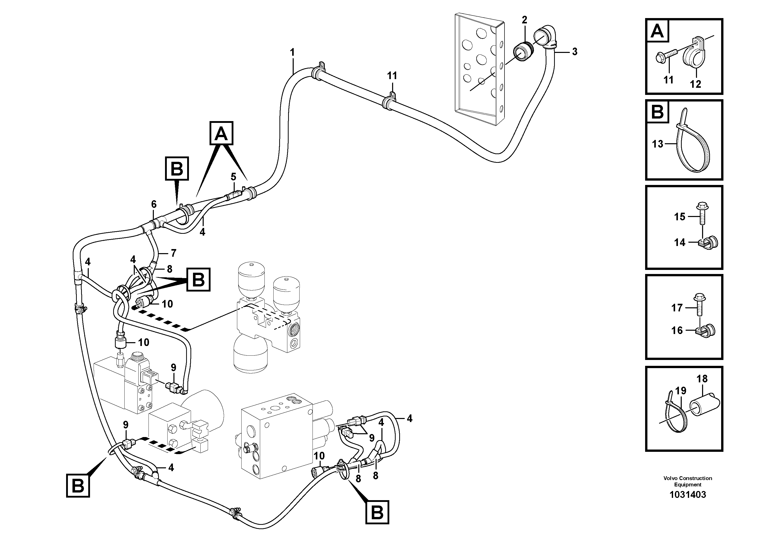 Схема запчастей Volvo L150F - 98372 Cable harness, under cab L150F