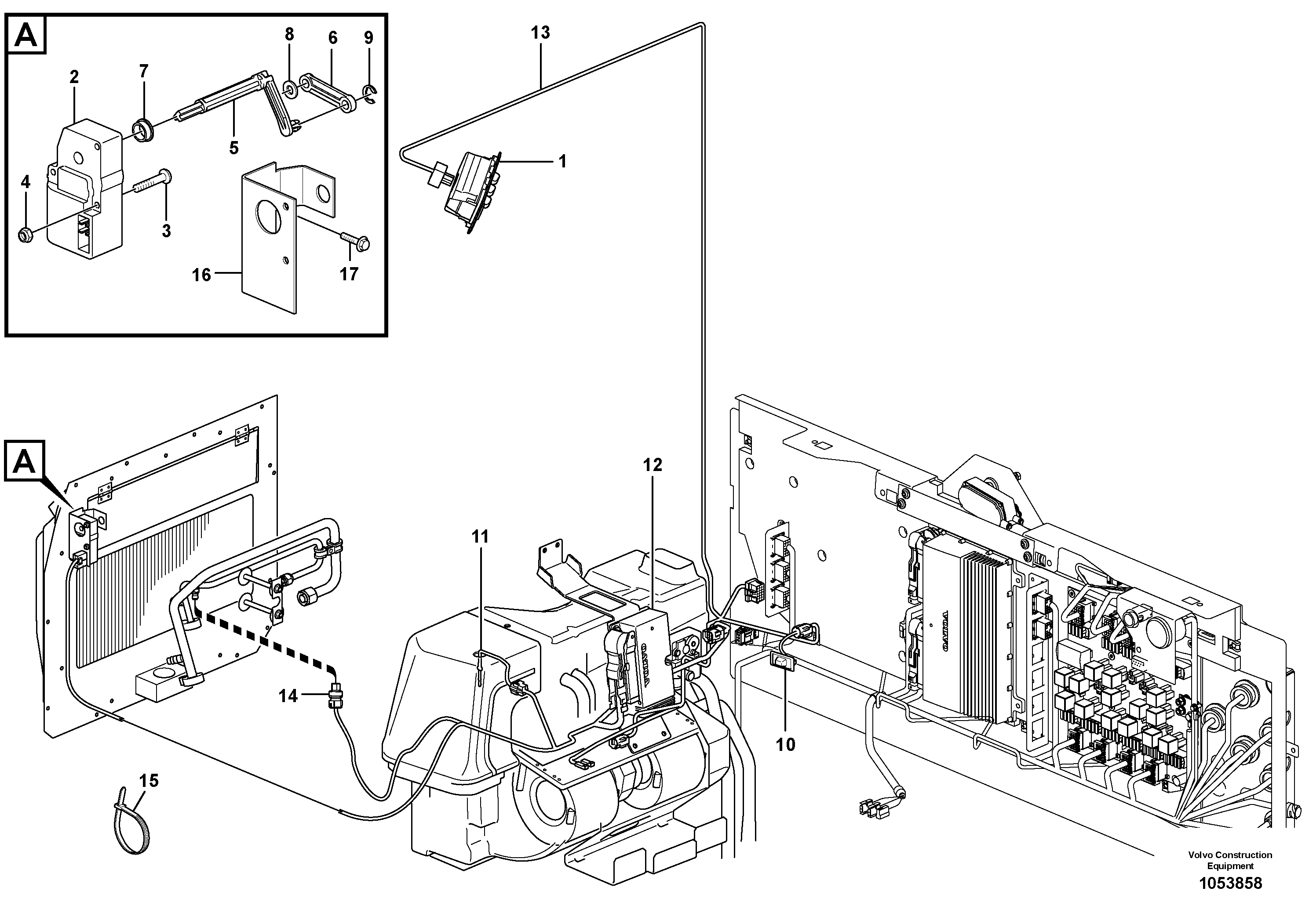 Схема запчастей Volvo L150F - 57646 Air cond. control panel L150F