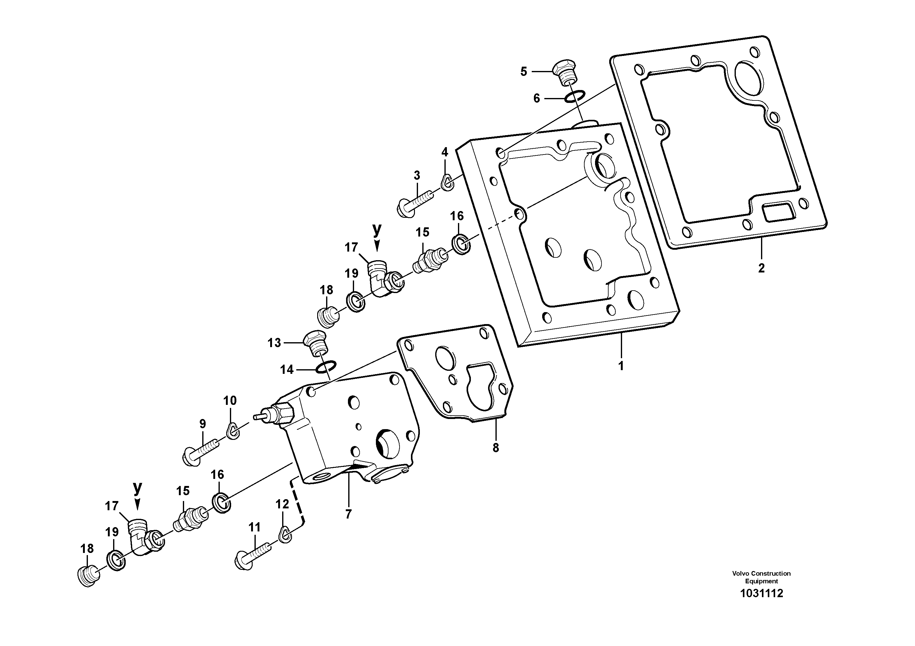 Схема запчастей Volvo L150F - 27811 Lubricating oil valve with fitting parts L150F