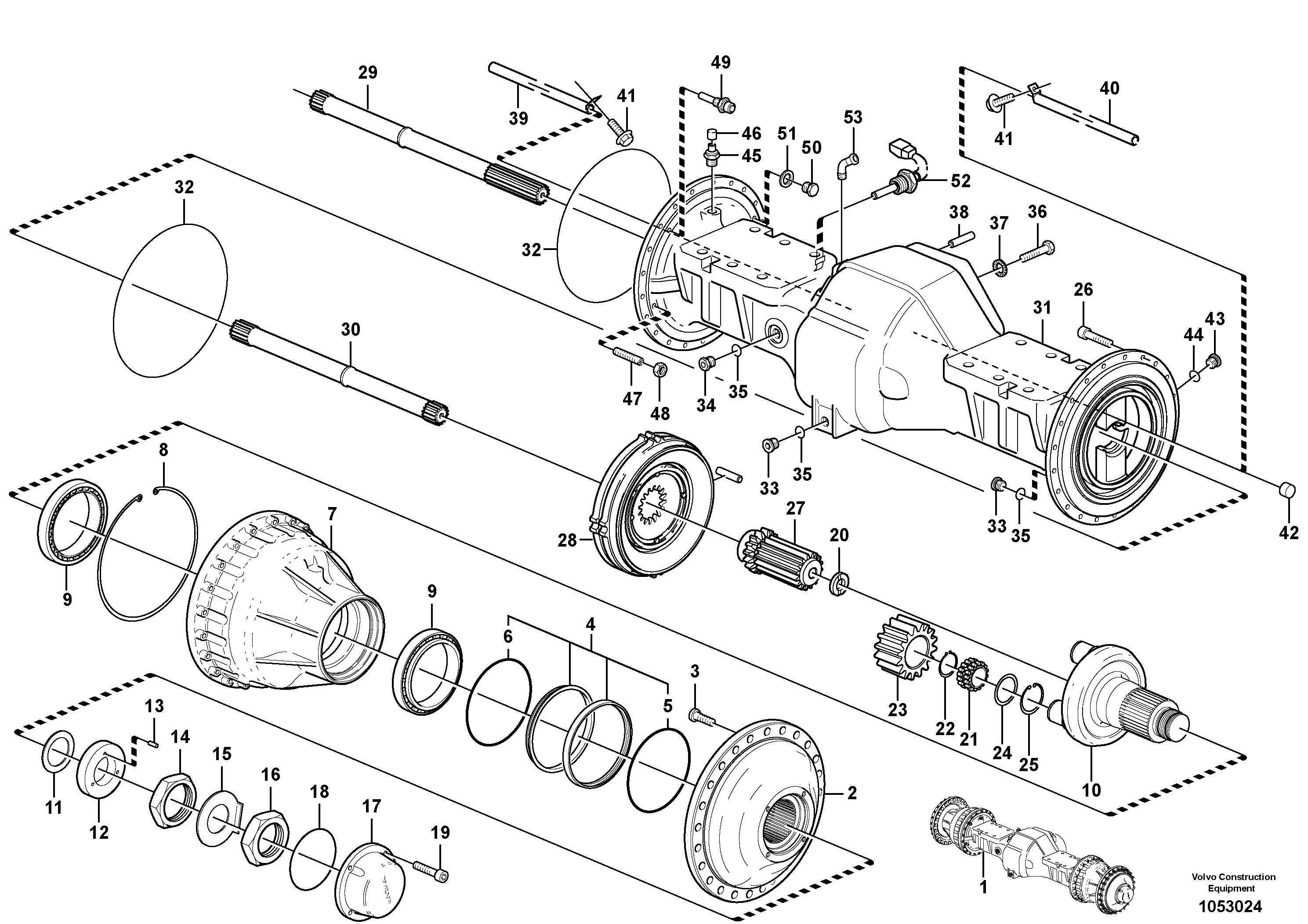 Схема запчастей Volvo L150F - 101309 Planetary axle, front L150F