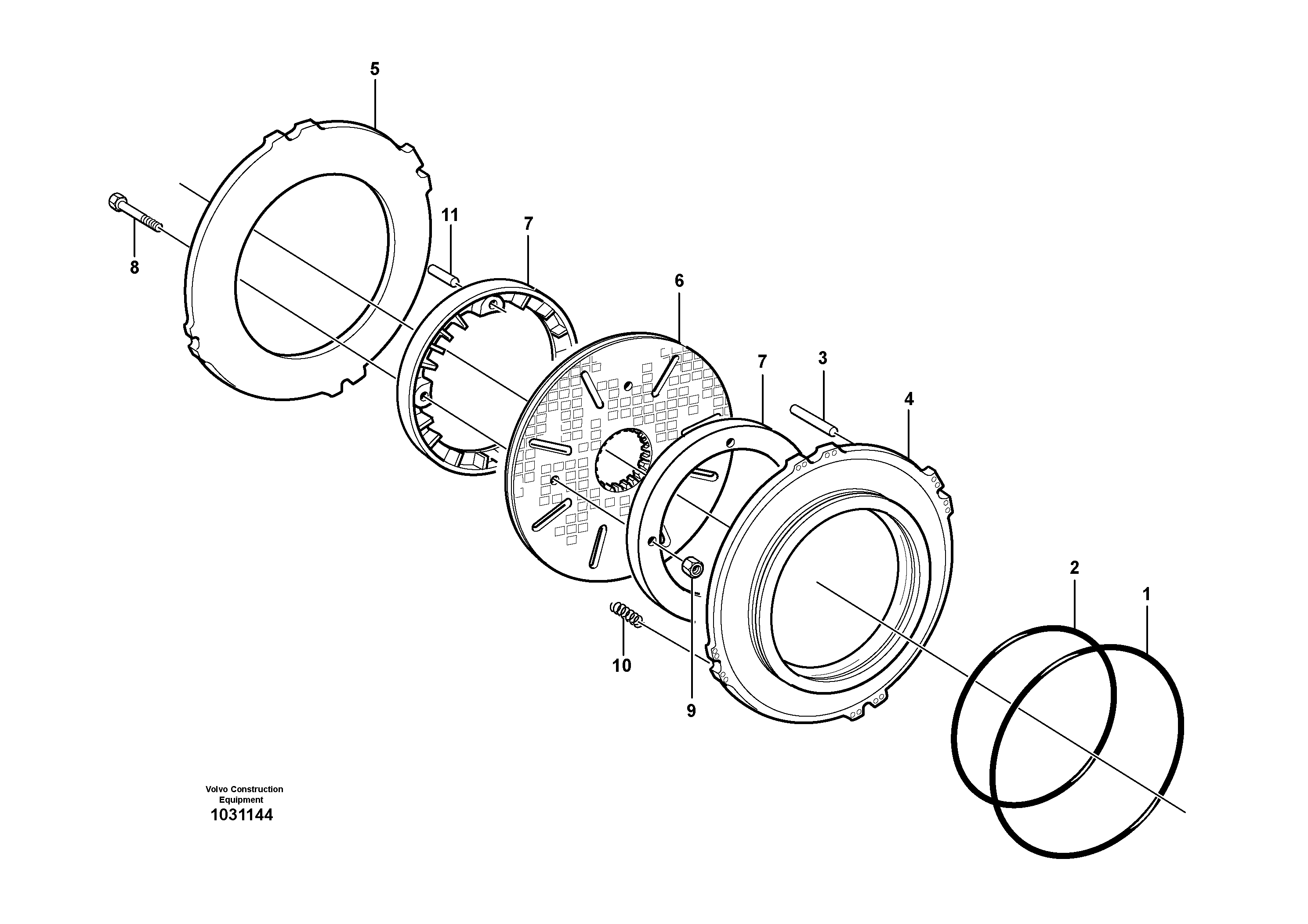 Схема запчастей Volvo L150F - 7995 Disc brake, front L150F