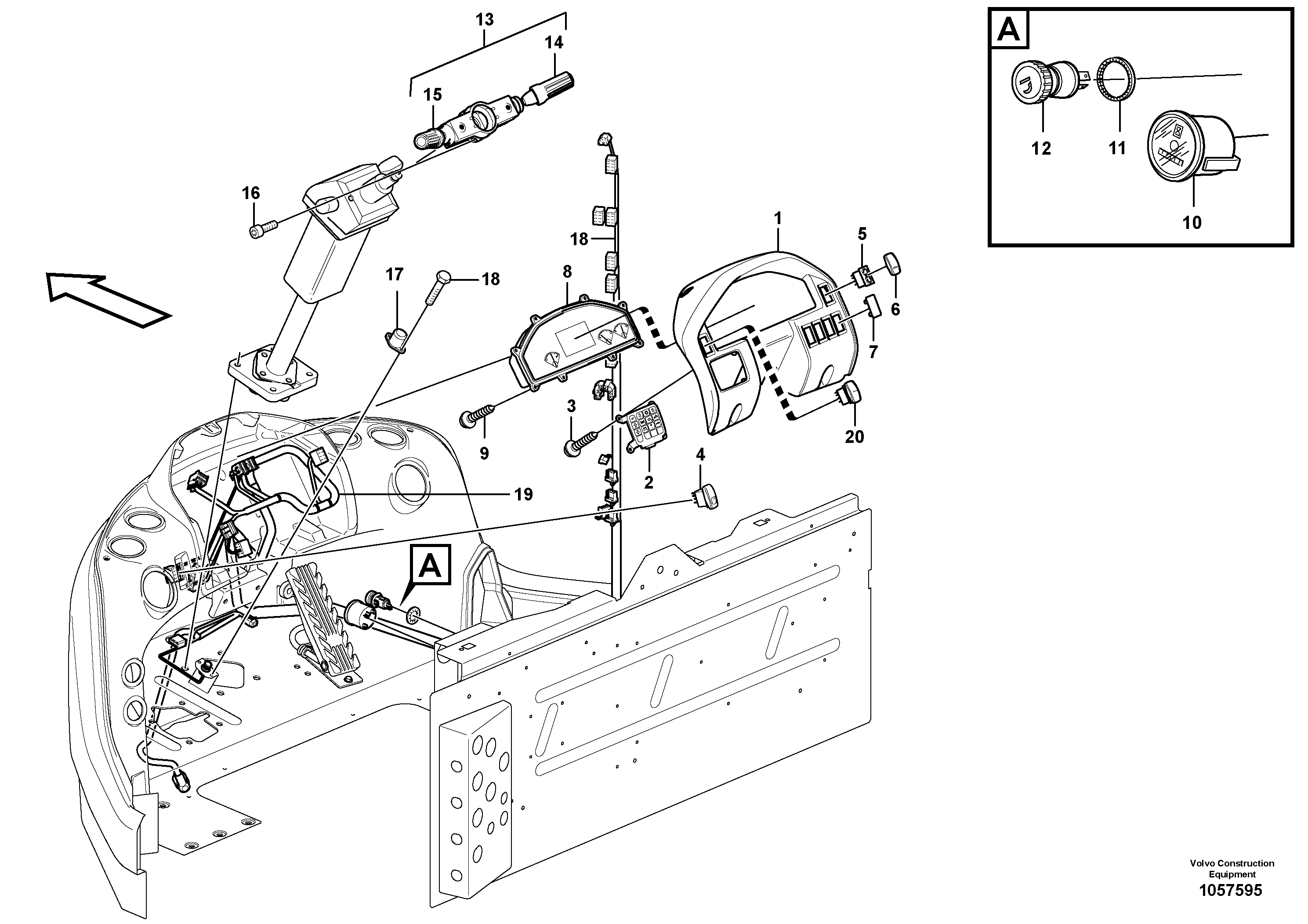 Схема запчастей Volvo L180F - 105054 Instrument panel L180F