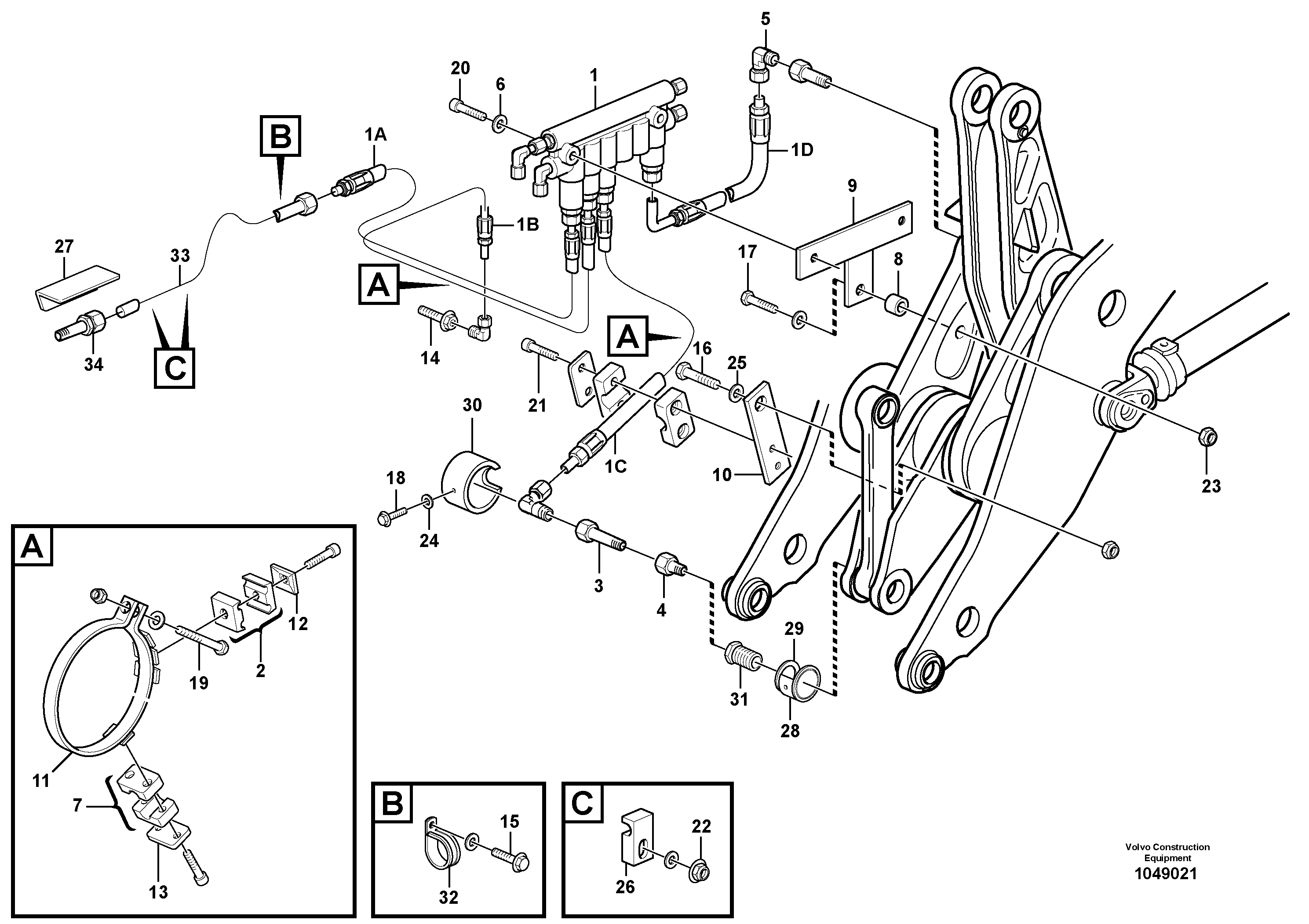 Схема запчастей Volvo L180F - 54630 Distribution block, B2 L180F