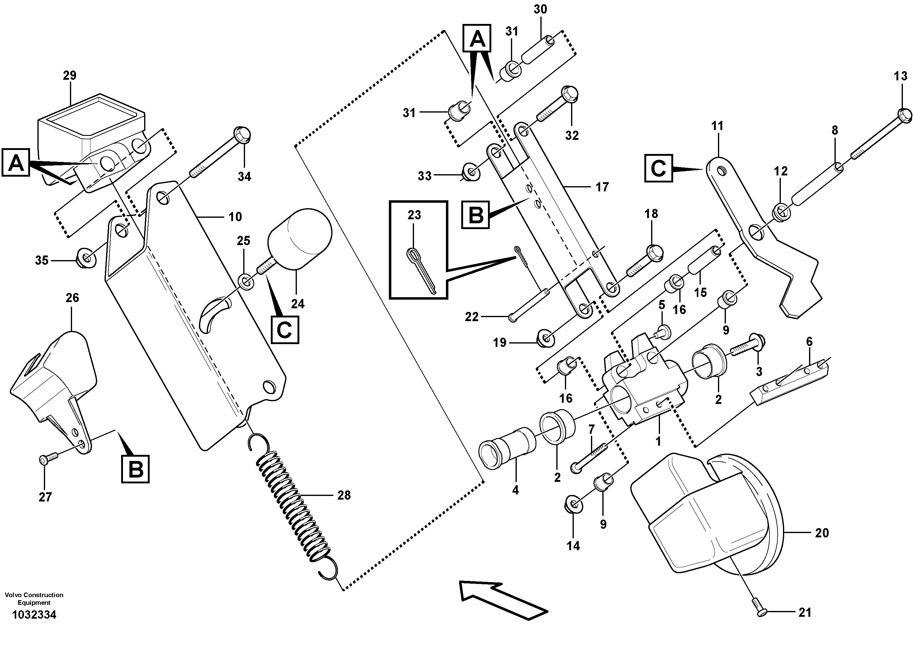 Схема запчастей Volvo L180F - 104720 Release mechanism L180F HL HIGH-LIFT