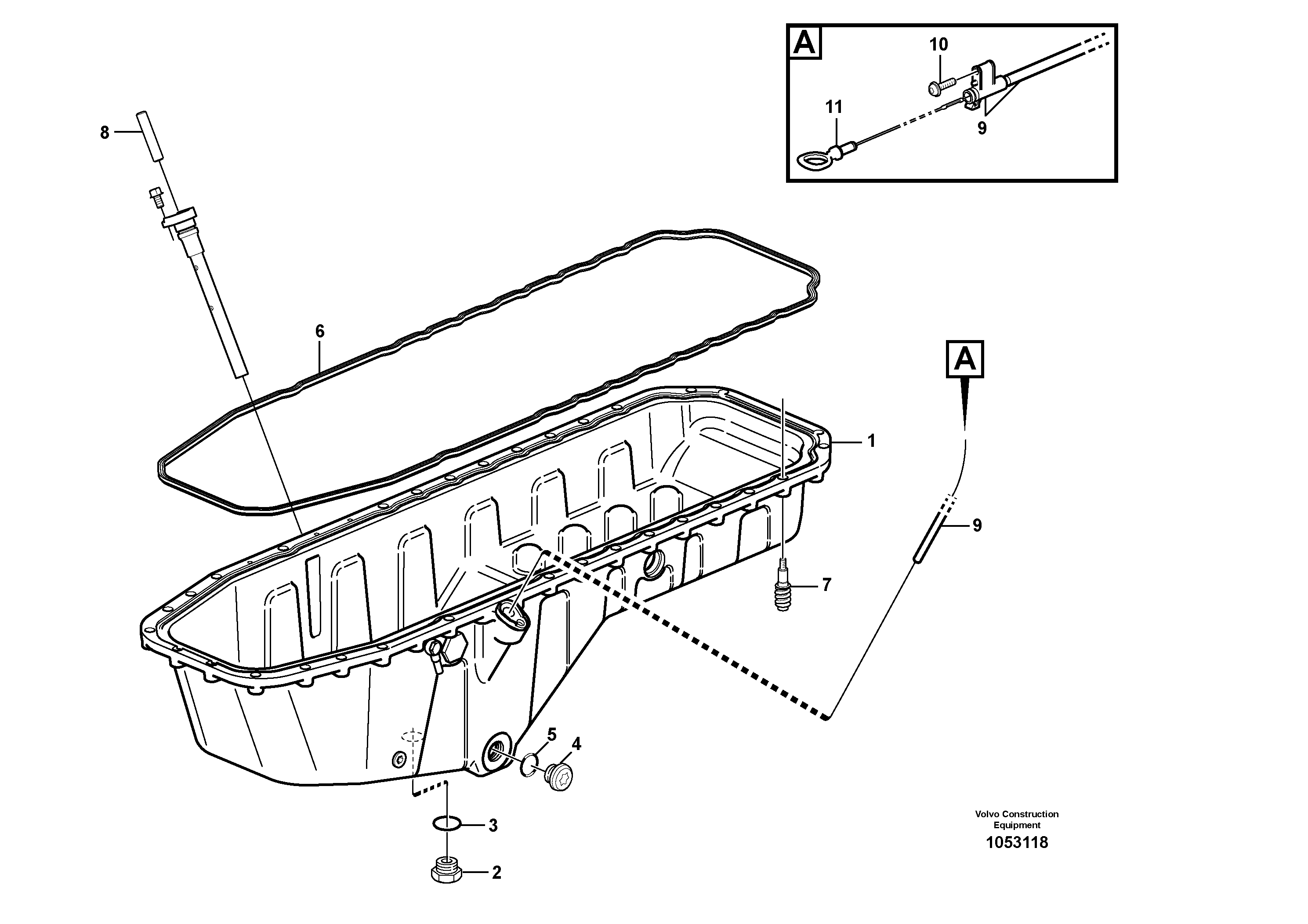 Схема запчастей Volvo L180F - 89213 Oil sump / oil dipstick L180F HL HIGH-LIFT