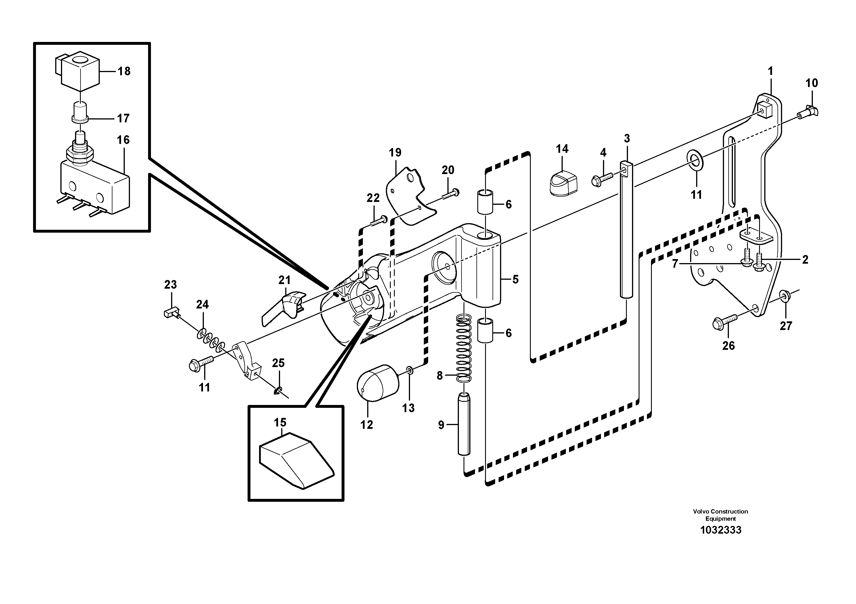 Схема запчастей Volvo L180F - 96873 Release mechanism L180F HL HIGH-LIFT