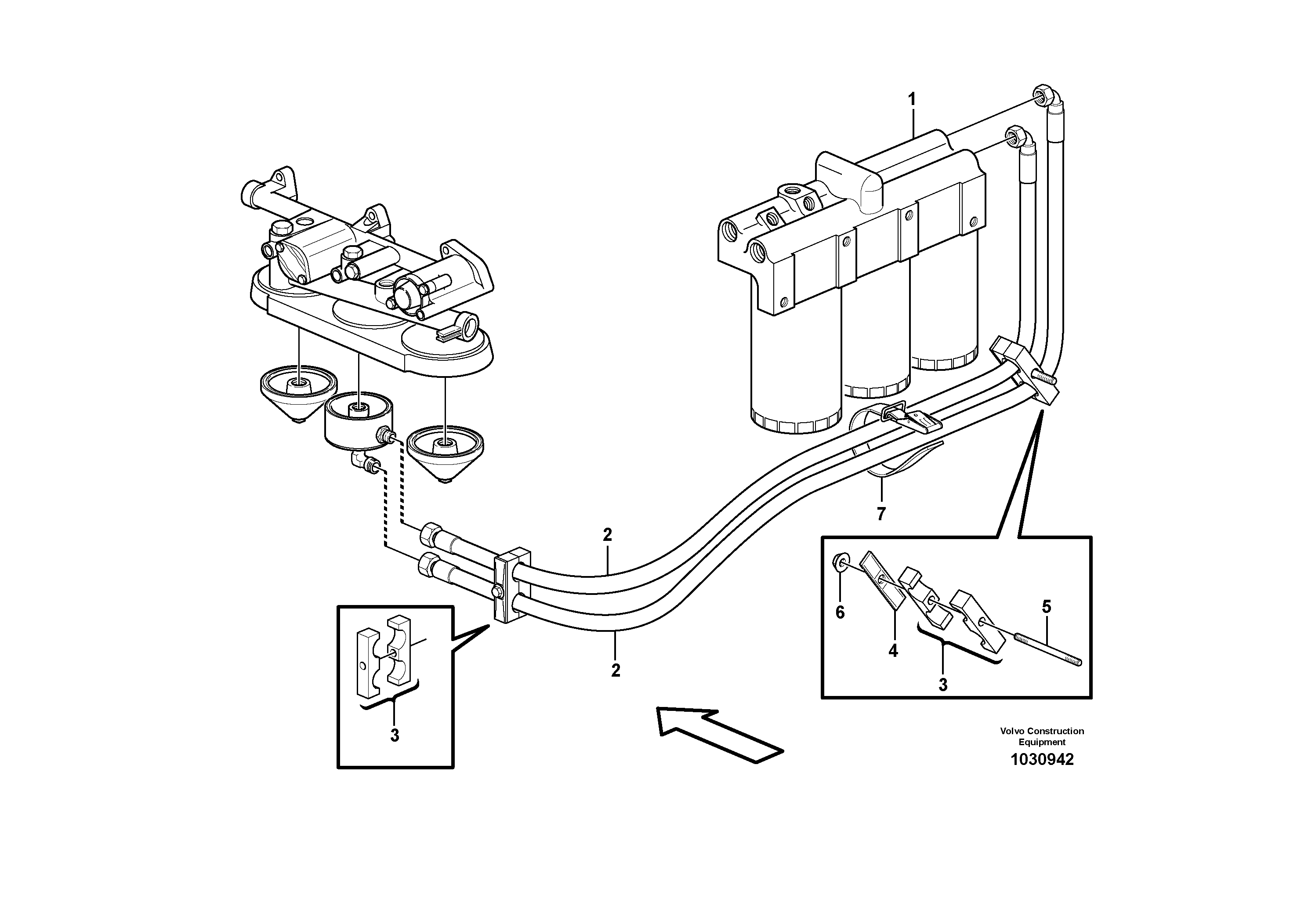 Схема запчастей Volvo L180F - 88128 Clamps to oil hoses L180F HL HIGH-LIFT