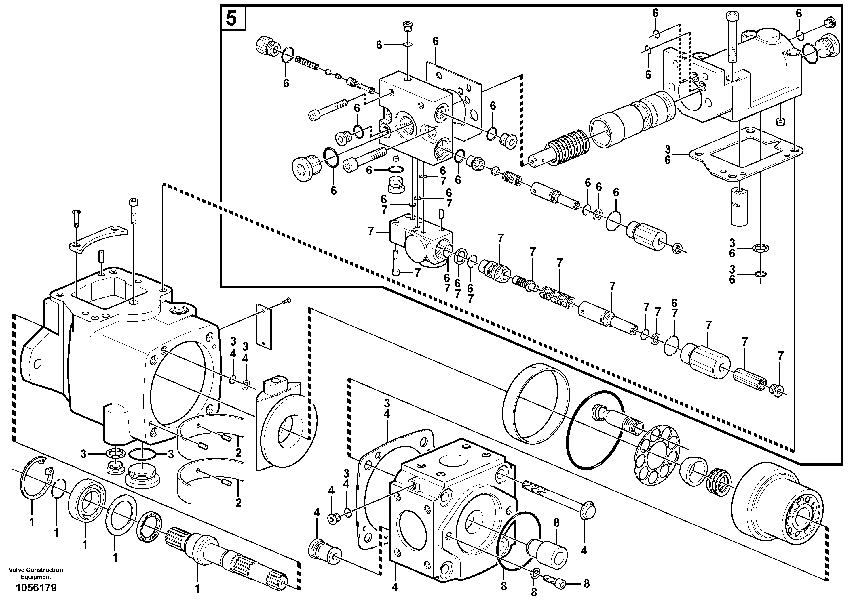 Схема запчастей Volvo L180F - 91464 Гидронасос (основной насос) L180F HL HIGH-LIFT