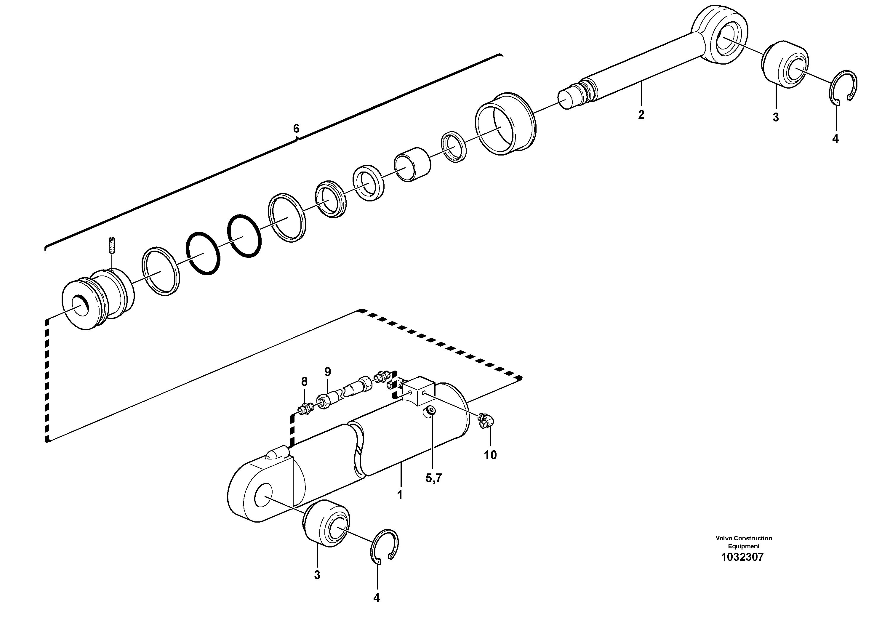 Схема запчастей Volvo L180F - 105041 Hydraulic cylinder with clutch body L180F HL HIGH-LIFT