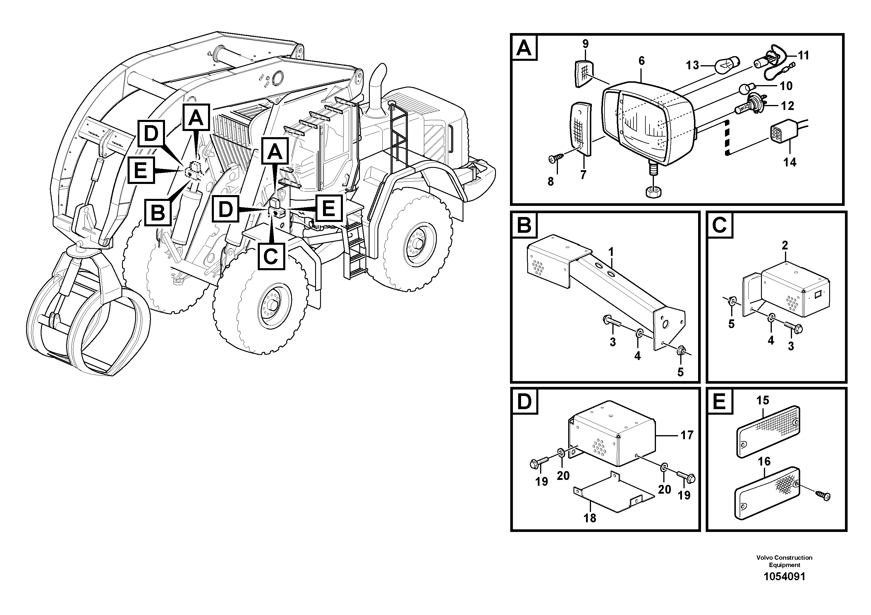 Схема запчастей Volvo L180F - 89534 Lighting, front L180F HL HIGH-LIFT