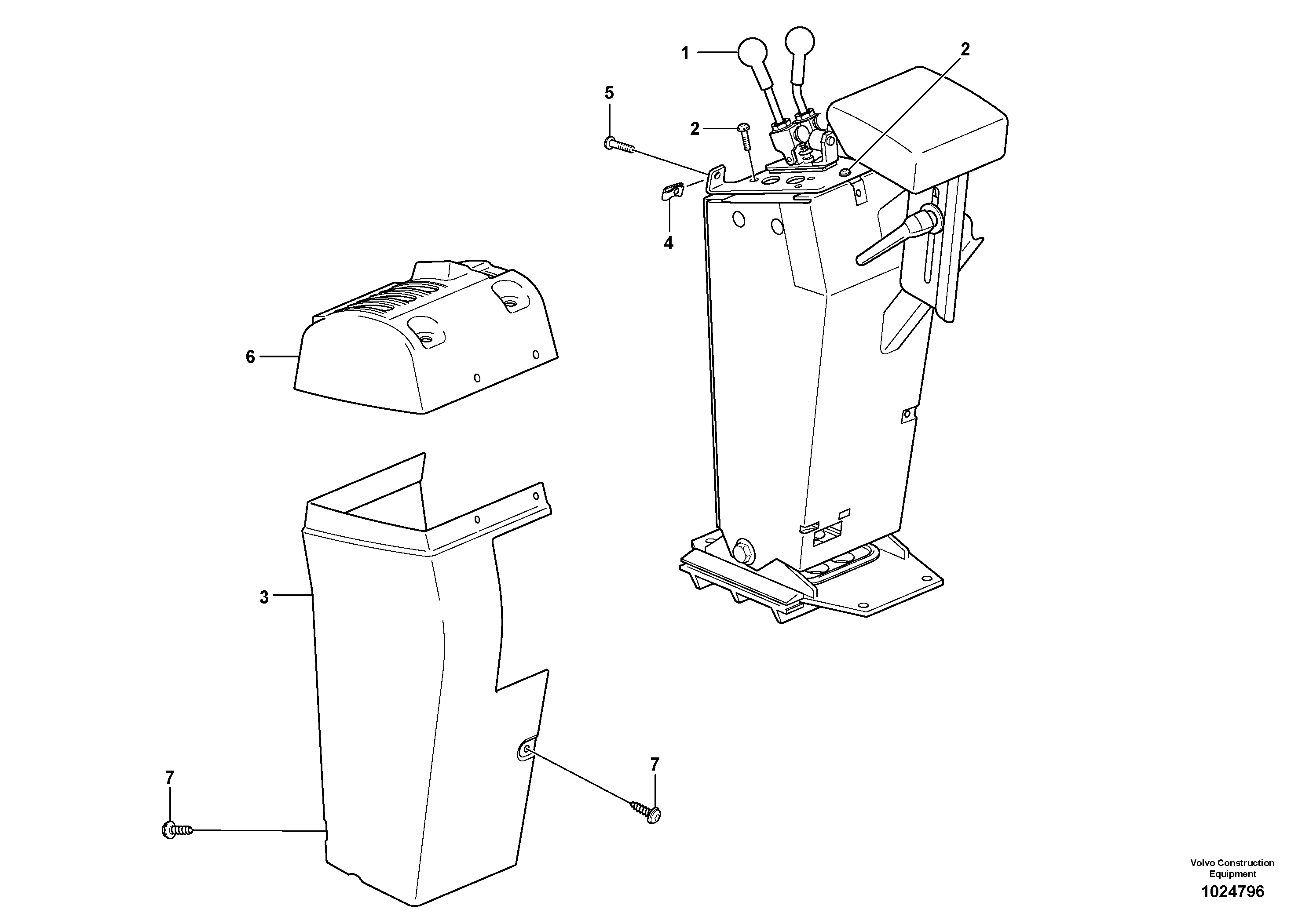 Схема запчастей Volvo L180F - 43632 Cover for servo valves L180F