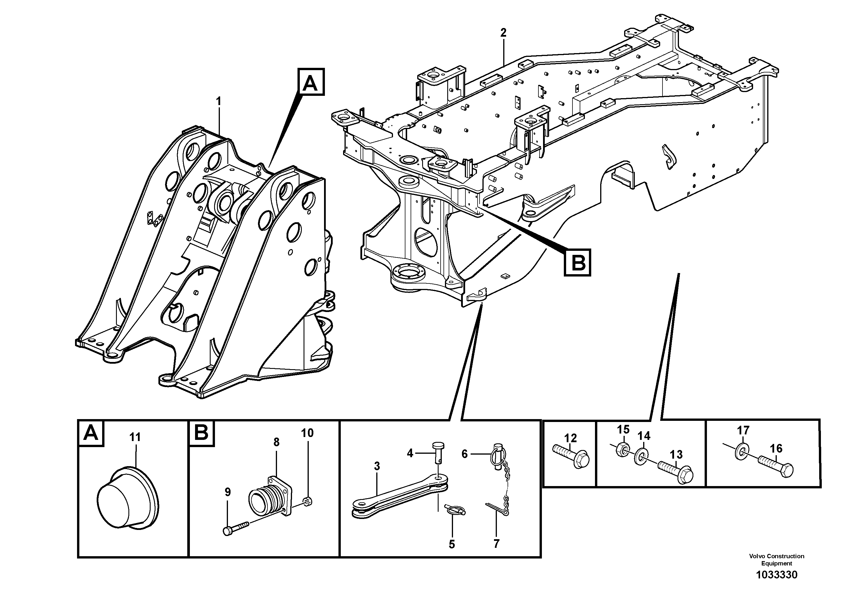 Схема запчастей Volvo L180F - 82400 Frame L180F HL HIGH-LIFT