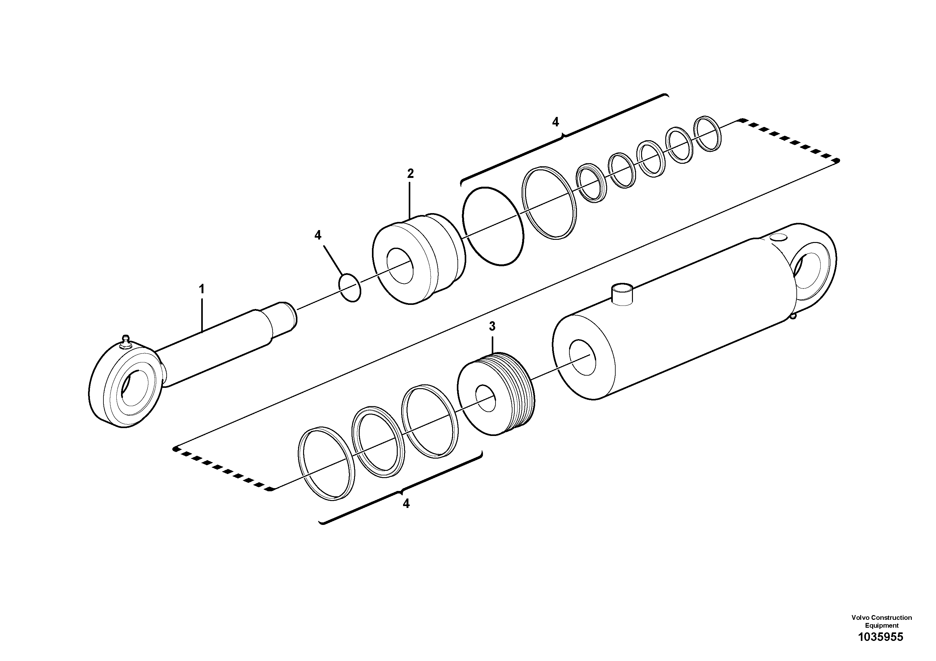 Схема запчастей Volvo L180F - 50748 Гидроцилиндр L180F