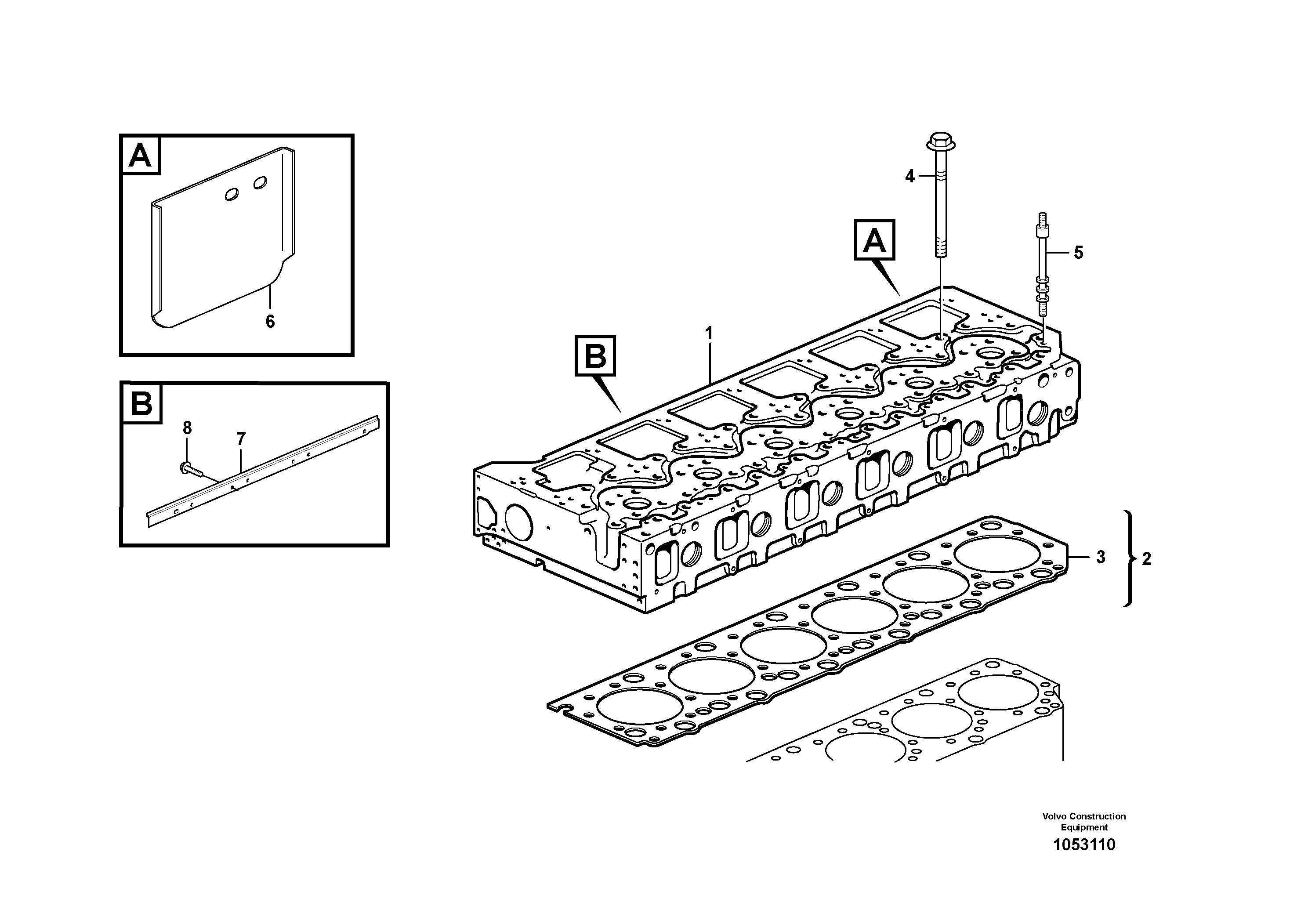 Схема запчастей Volvo L220F - 63728 Cylinder head with fitting parts L220F