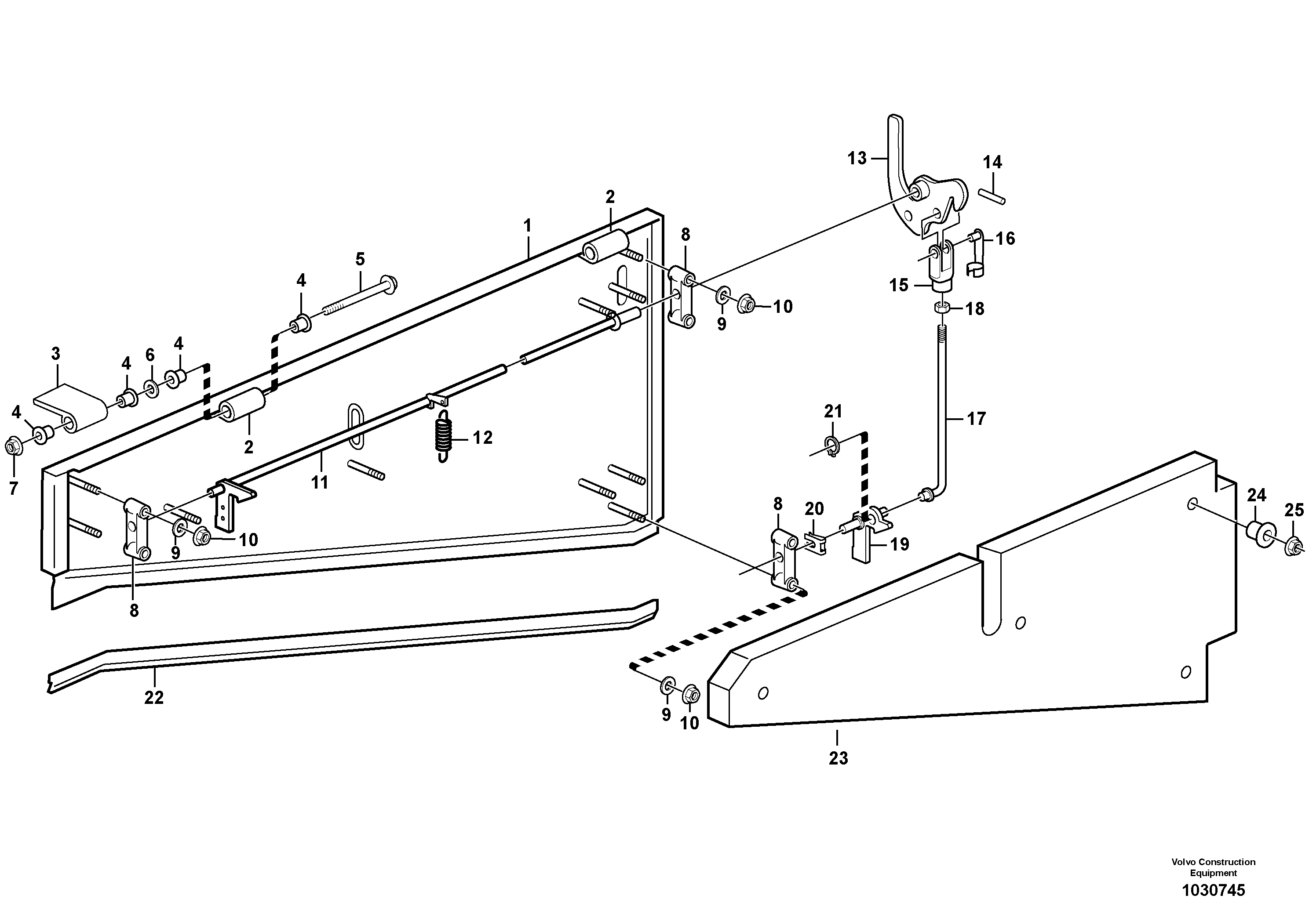 Схема запчастей Volvo L220F - 82372 Side hatches L220F