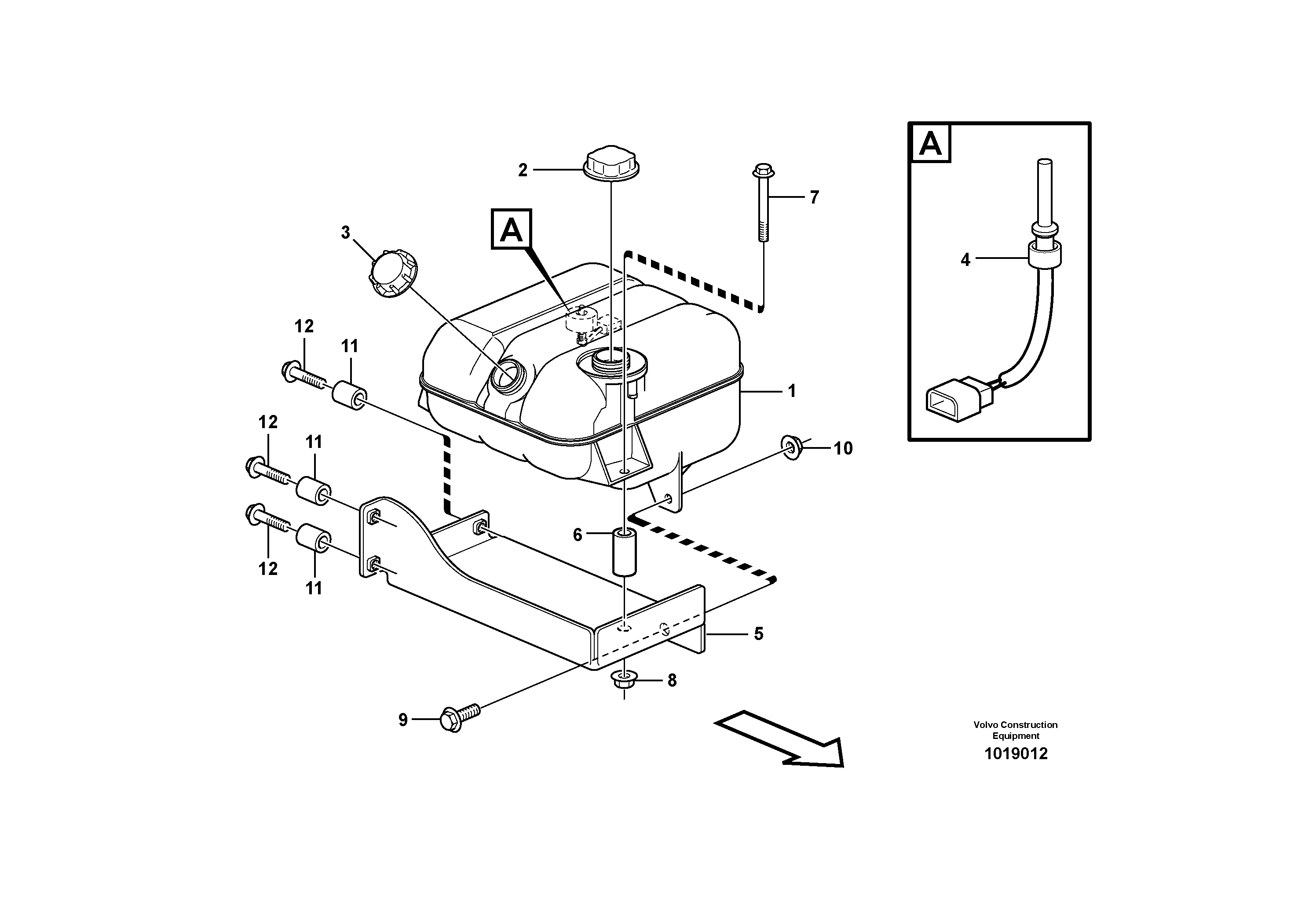 Схема запчастей Volvo L220F - 32497 Expansion tank with fitting parts L220F