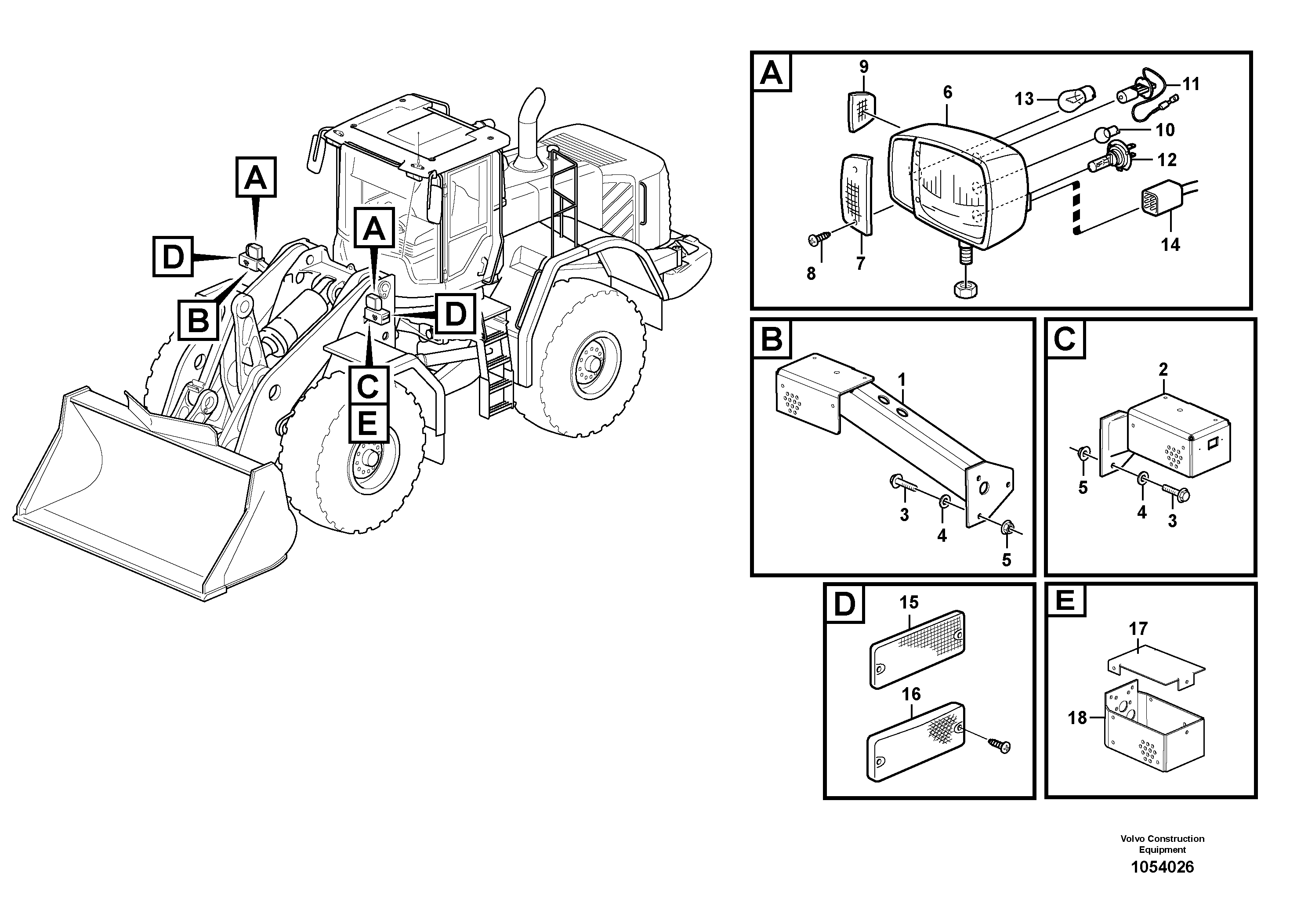 Схема запчастей Volvo L220F - 98720 Lighting, front L220F