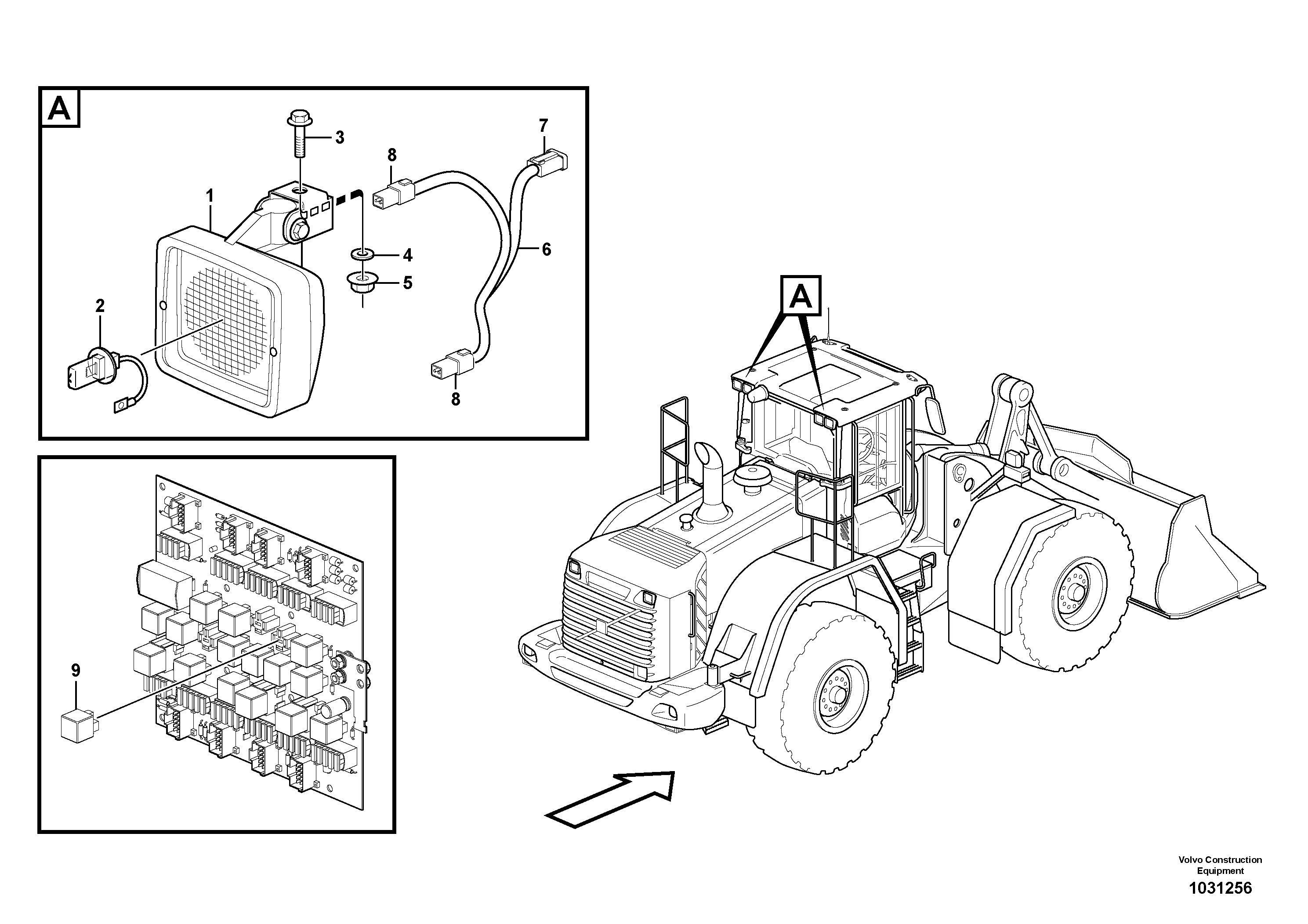 Схема запчастей Volvo L220F - 60224 Work lights, rear L220F