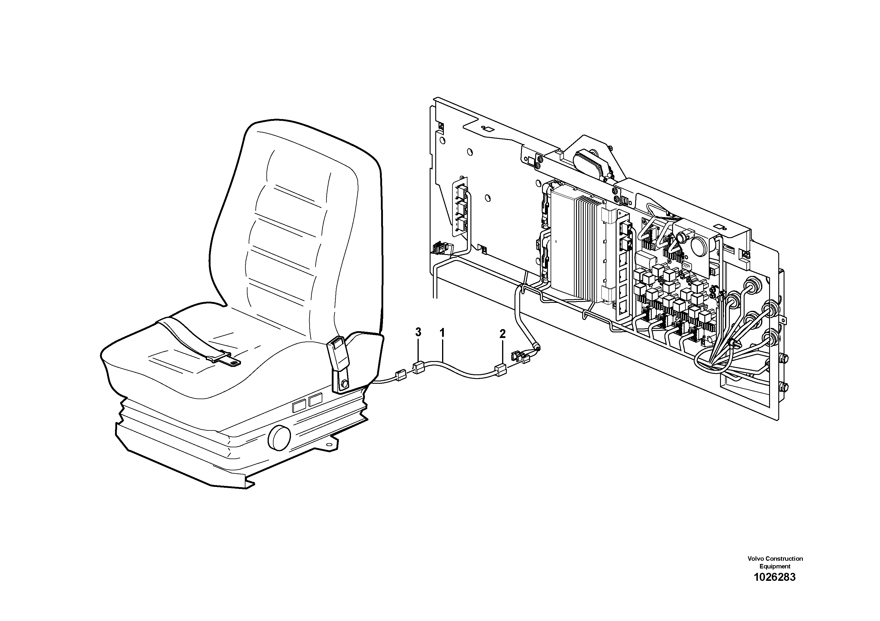 Схема запчастей Volvo L220F - 33029 Cable harness for operator seat with heating L220F